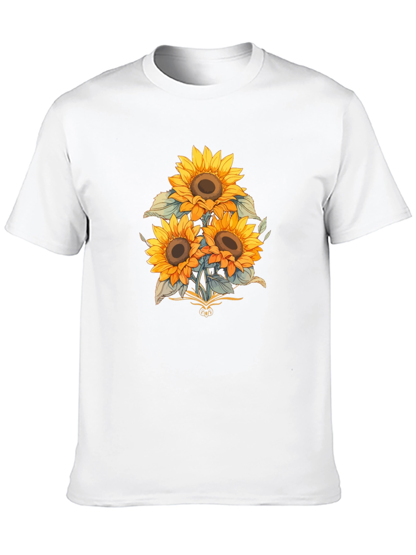 Sunflower Graphic Print Black T-Shirt