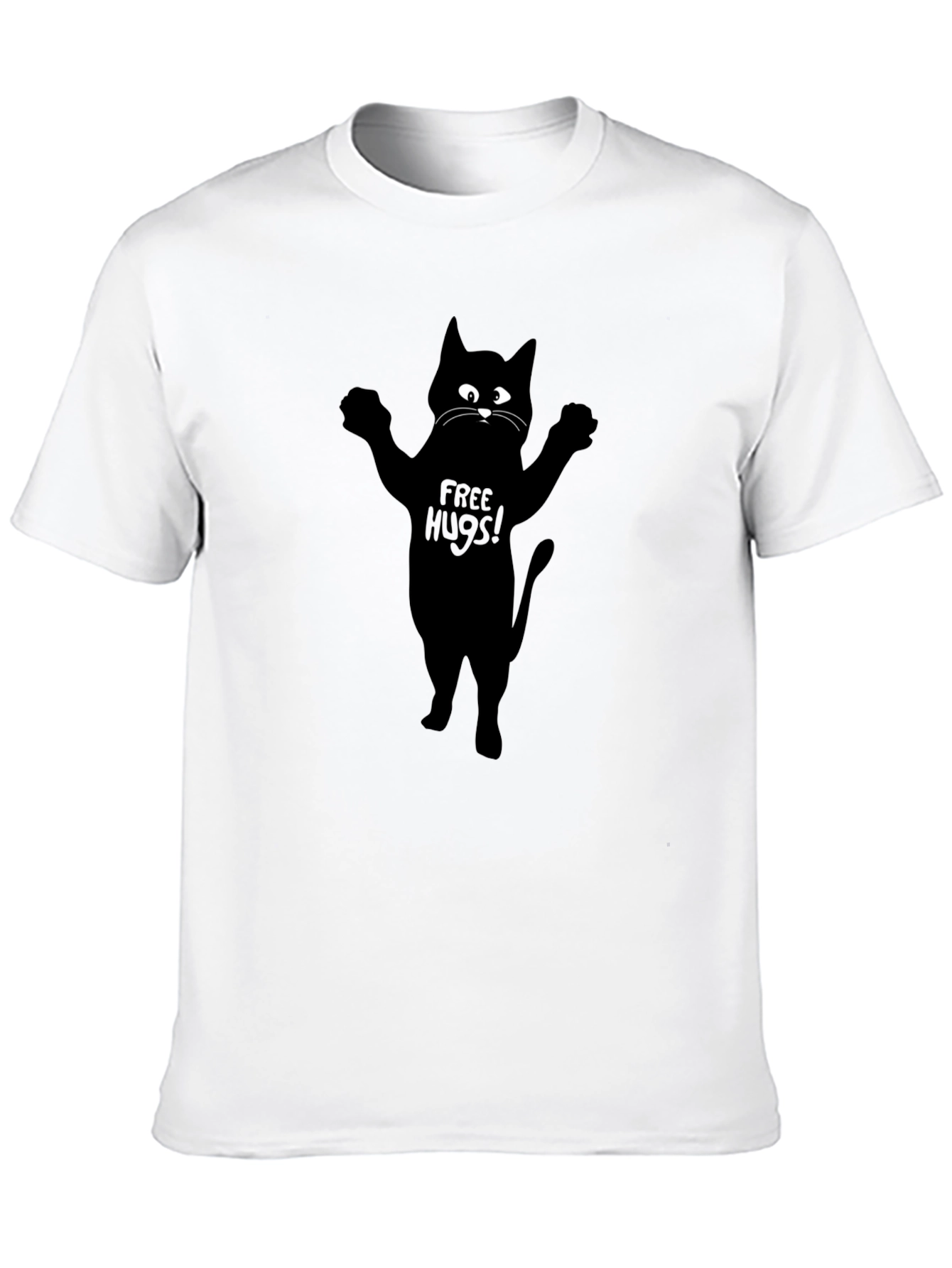 Free Hugs Cat T-Shirt - Black
