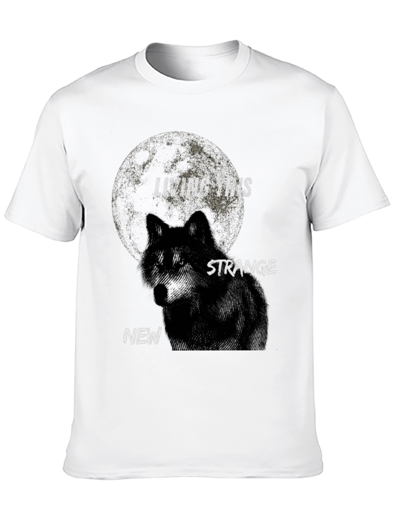 Living This Strange New Wolf Moon Graphic T-Shirt