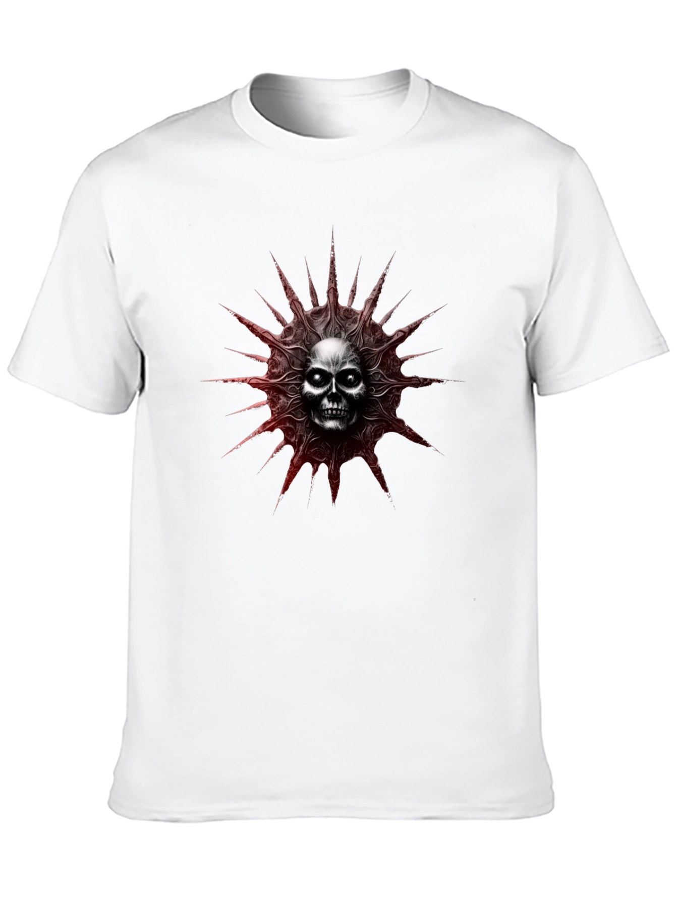 Edgy Skull Sun T-Shirt - Black Graphic Tee