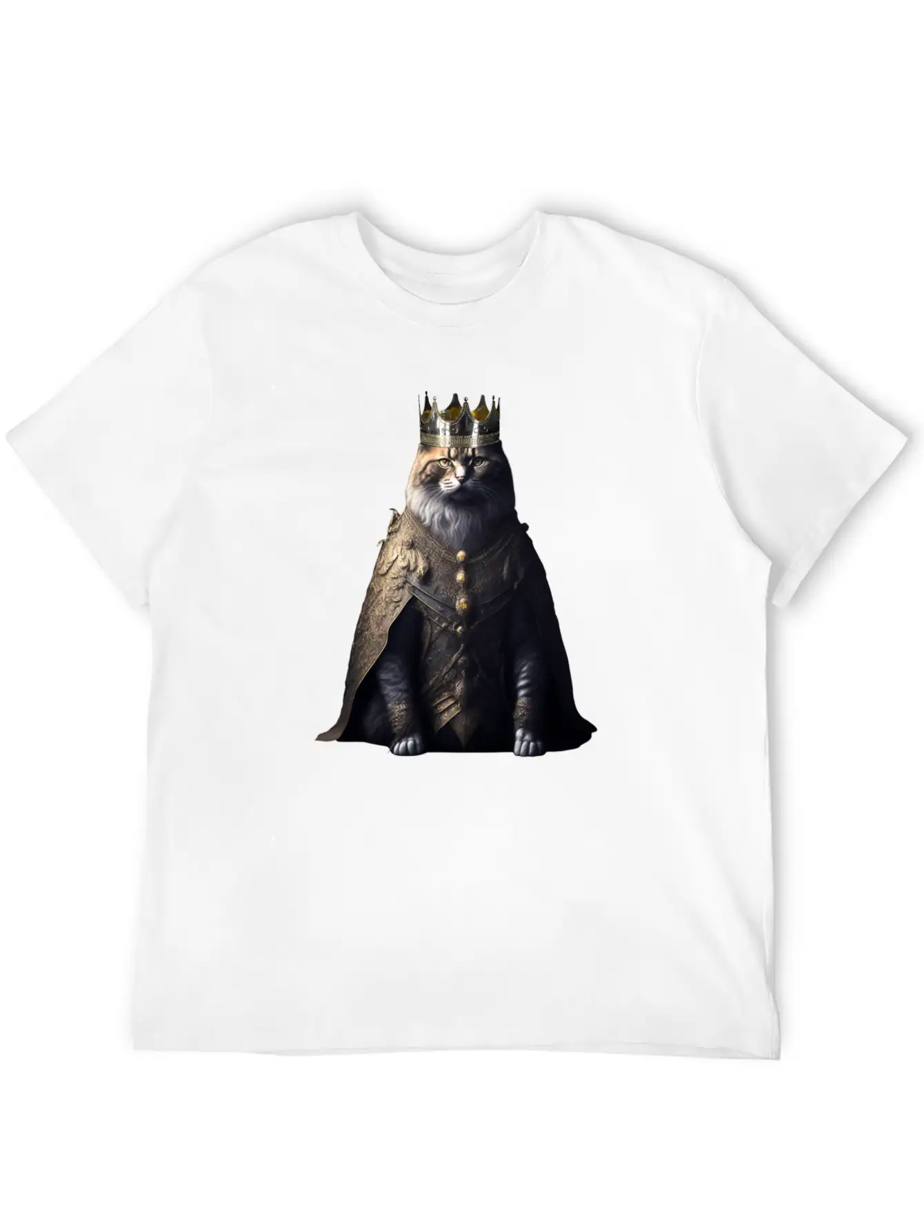 A Cat Dressed As A King Comfortable Minimalist Graphic Tee – Summer Style Essential