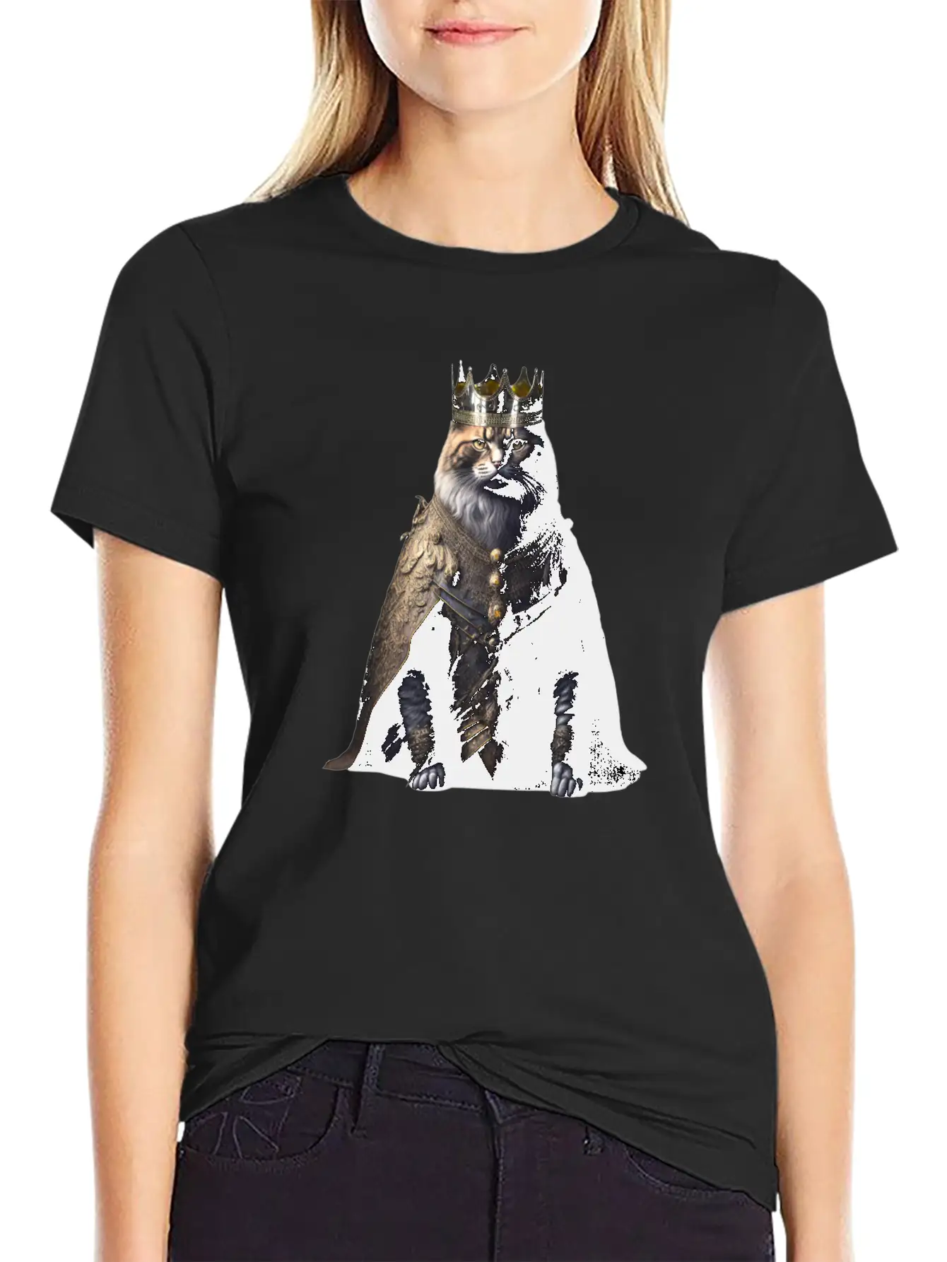 A Cat Dressed As A King Comfortable Minimalist Graphic Tee – Summer Style Essential