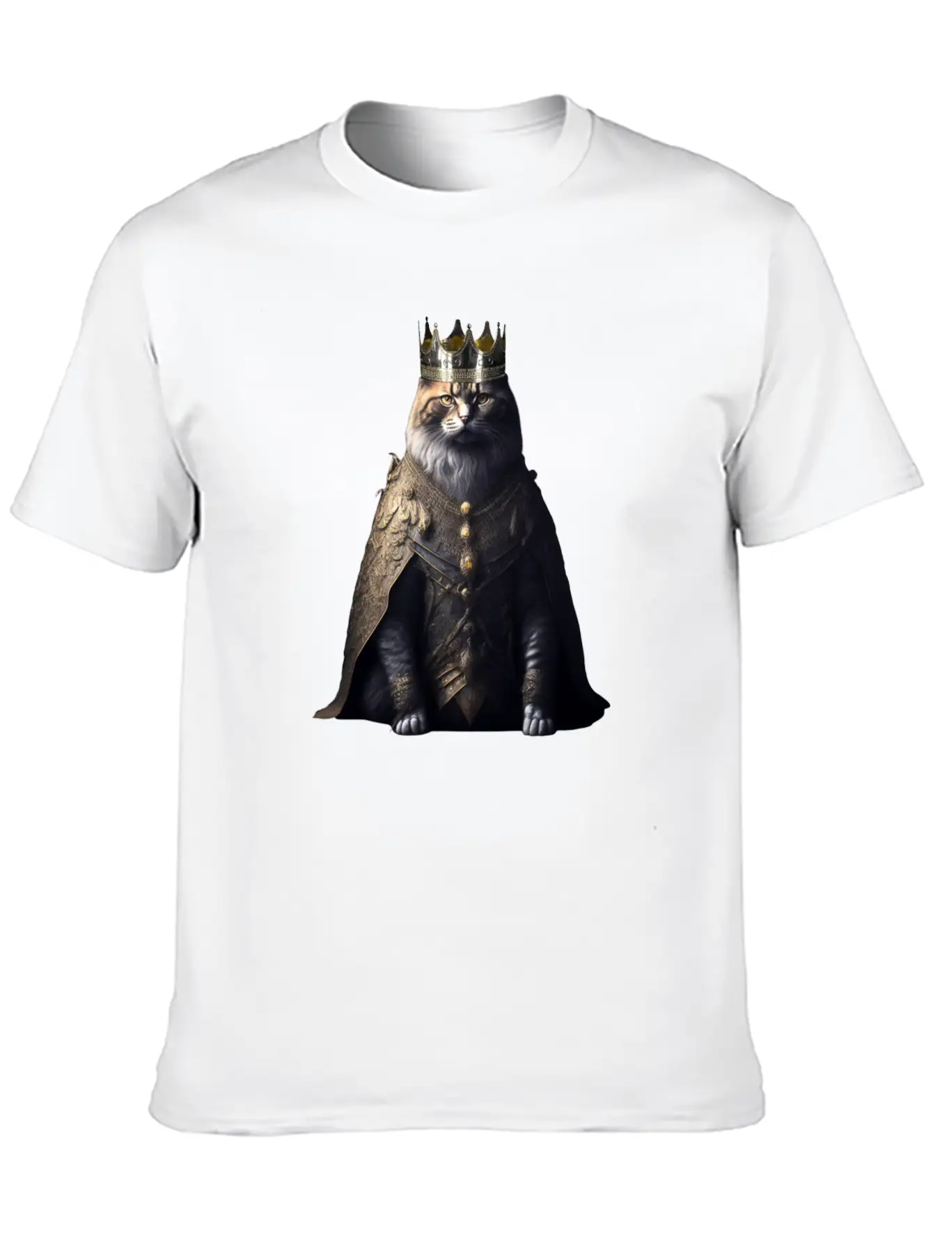 A Cat Dressed As A King Comfortable Minimalist Graphic Tee – Summer Style Essential