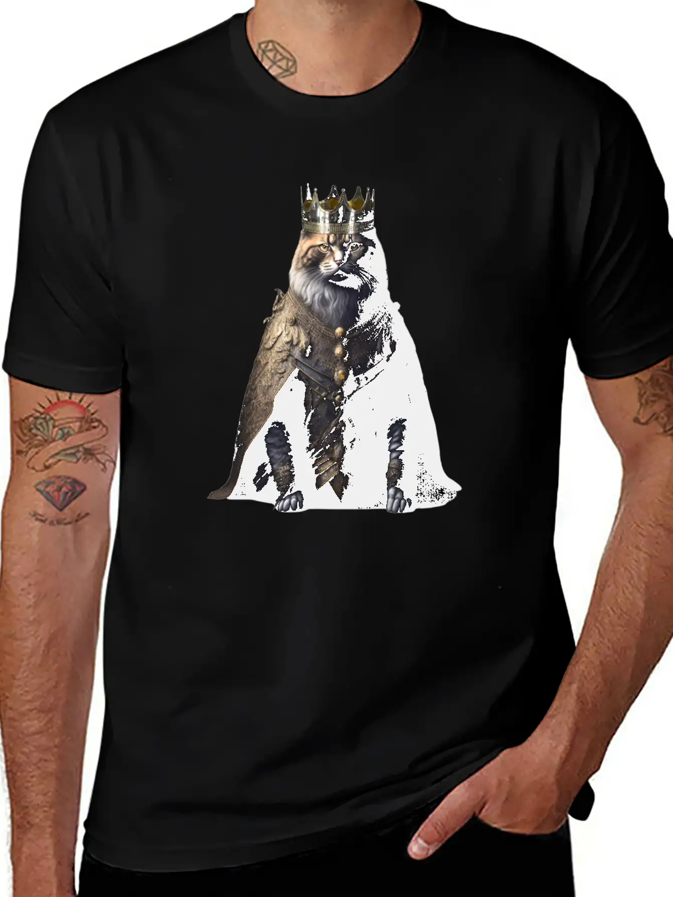 A Cat Dressed As A King Comfortable Minimalist Graphic Tee – Summer Style Essential