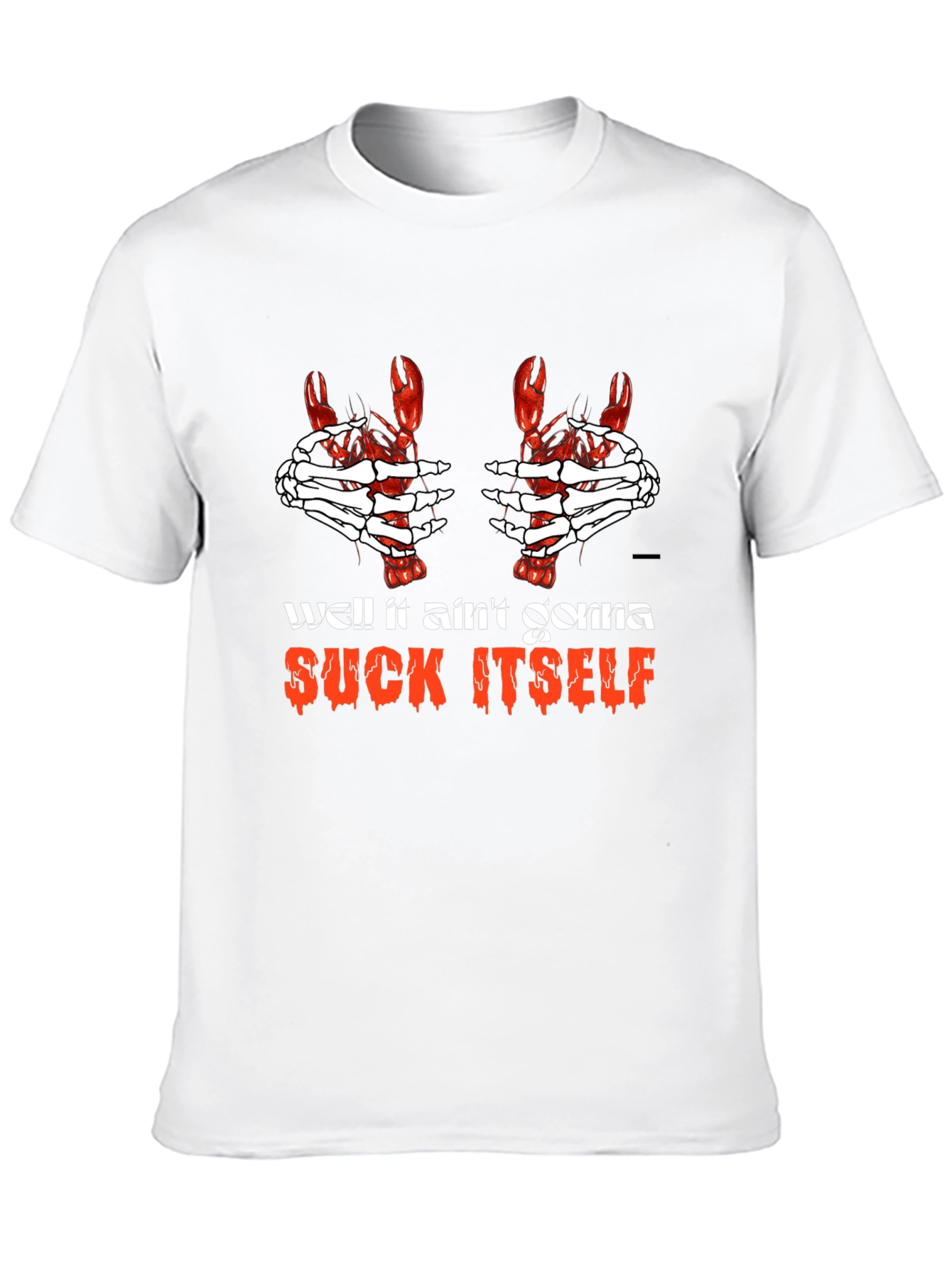 Humorous Lobster Claw Skeleton Hands T-Shirt