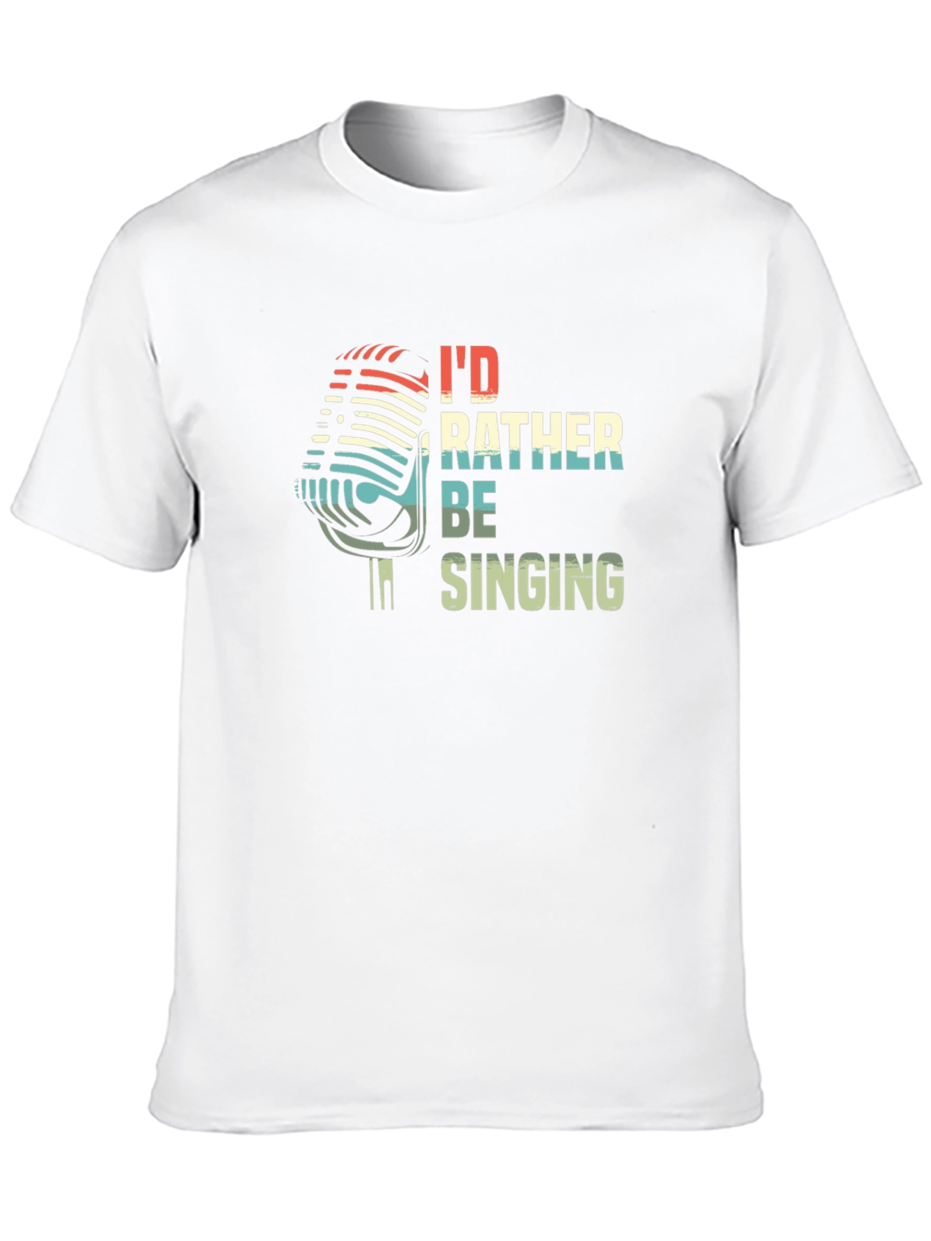 Id Rather Be Singing Retro Microphone T-Shirt