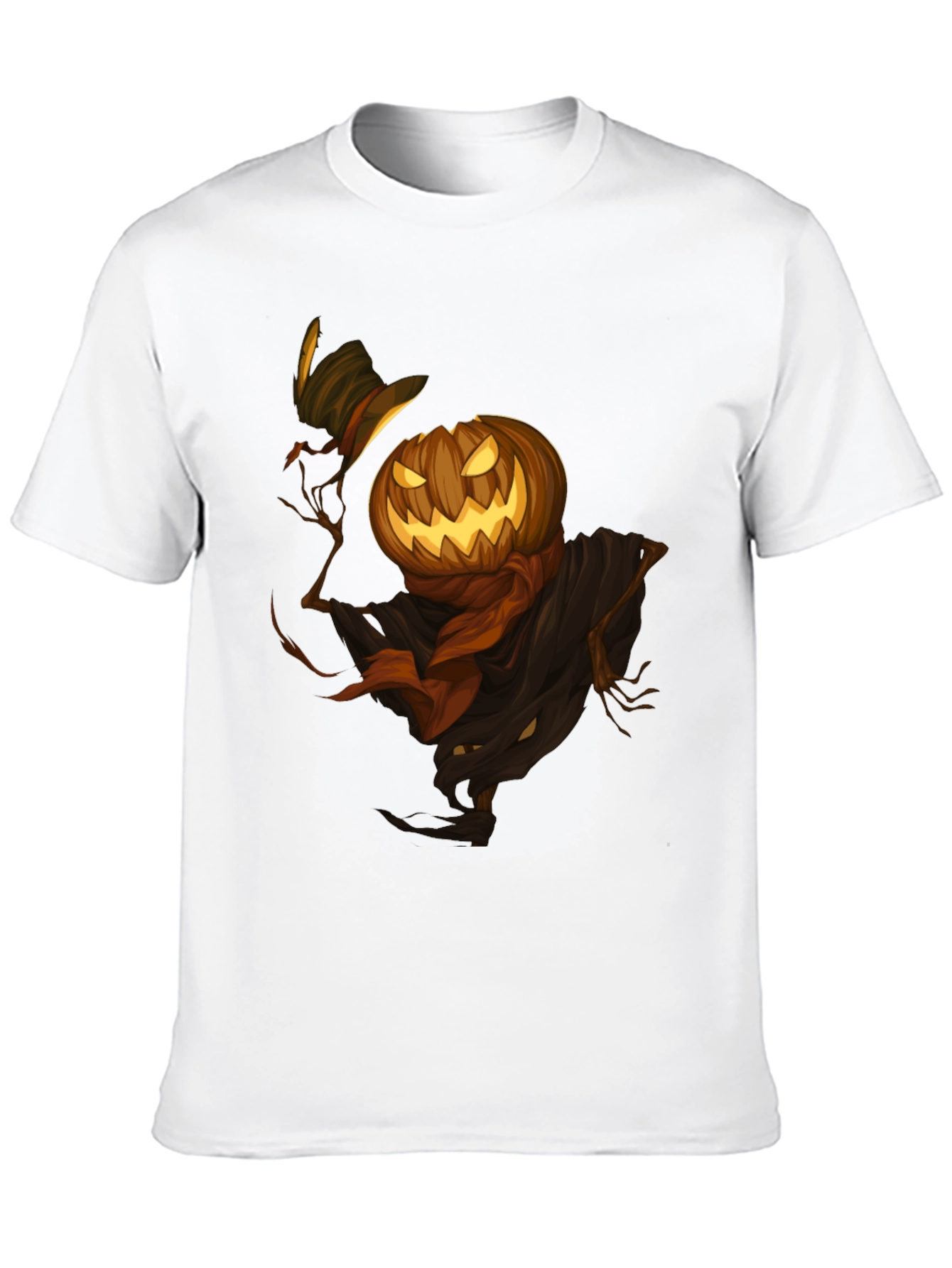 Spooky Pumpkin Scarecrow T-Shirt - Halloween Style