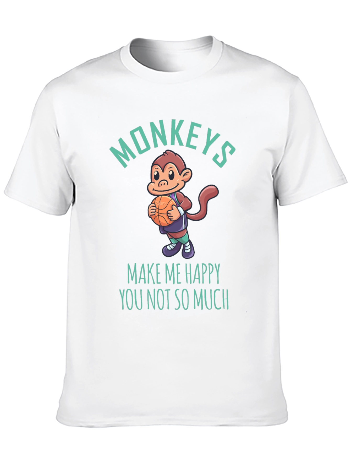 Funny Monkey Basketball Graphic T-Shirt