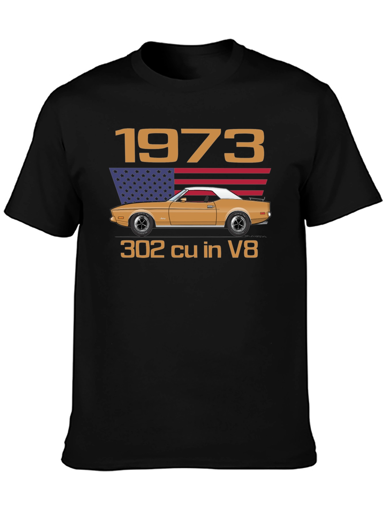 1973 Car Graphic Tee - Classic Automotive Design