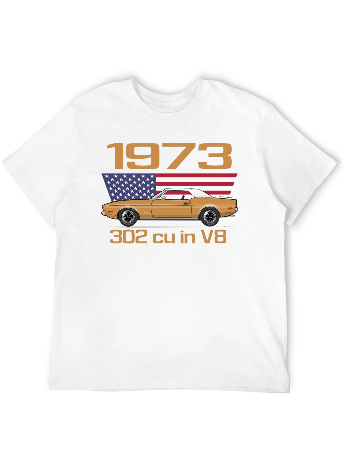 1973 Car Graphic Tee - Classic Automotive Design