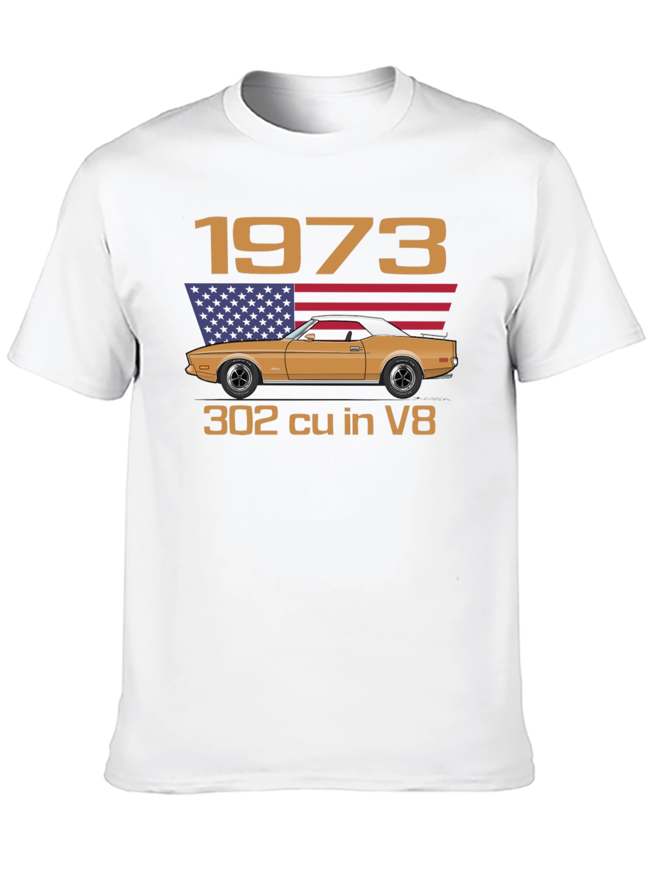1973 Car Graphic Tee - Classic Automotive Design