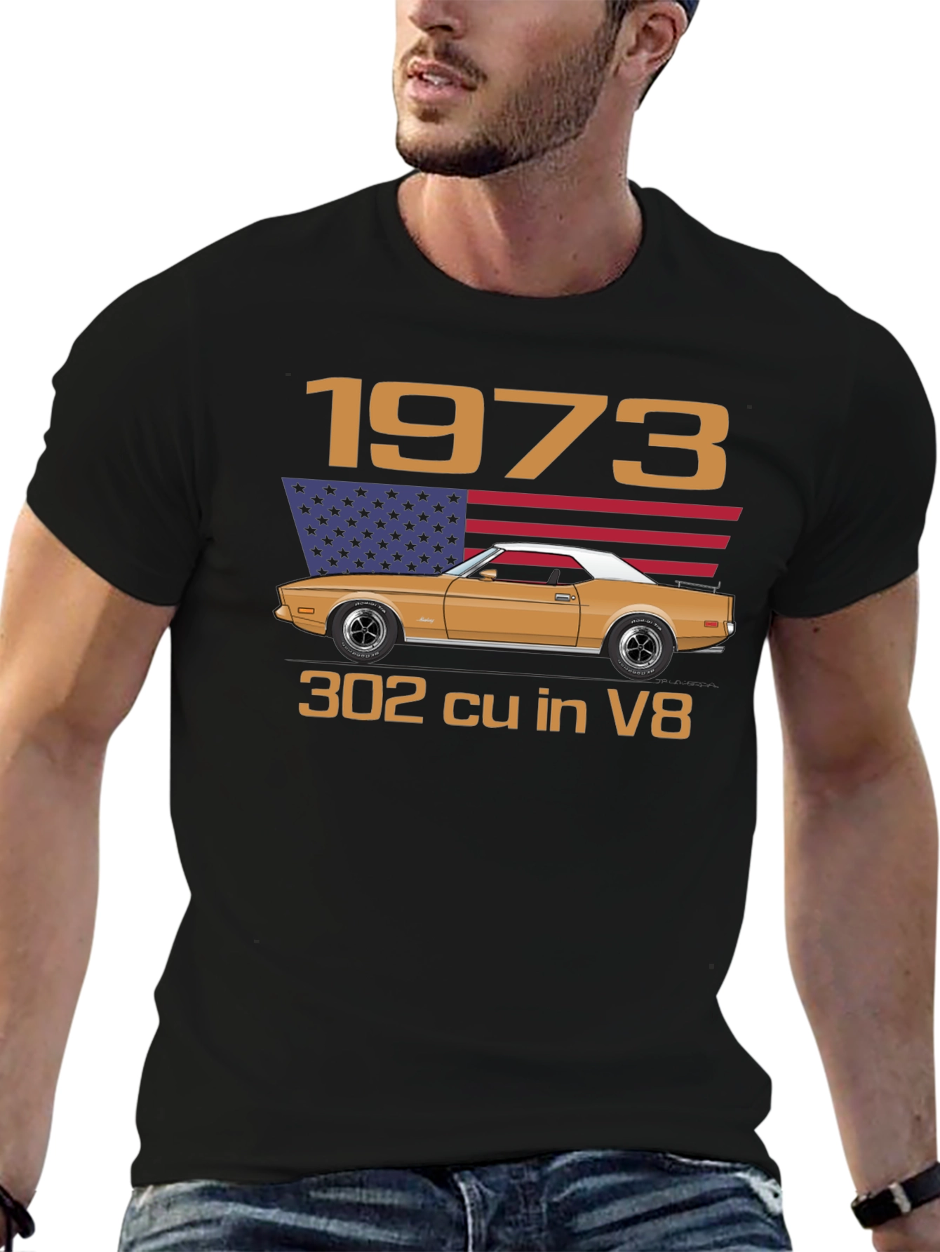 1973 Car Graphic Tee - Classic Automotive Design
