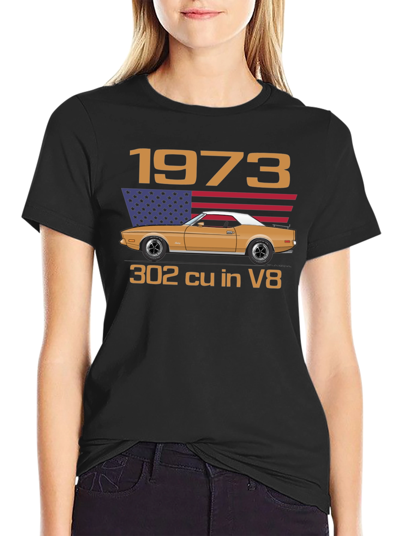 1973 Car Graphic Tee - Classic Automotive Design