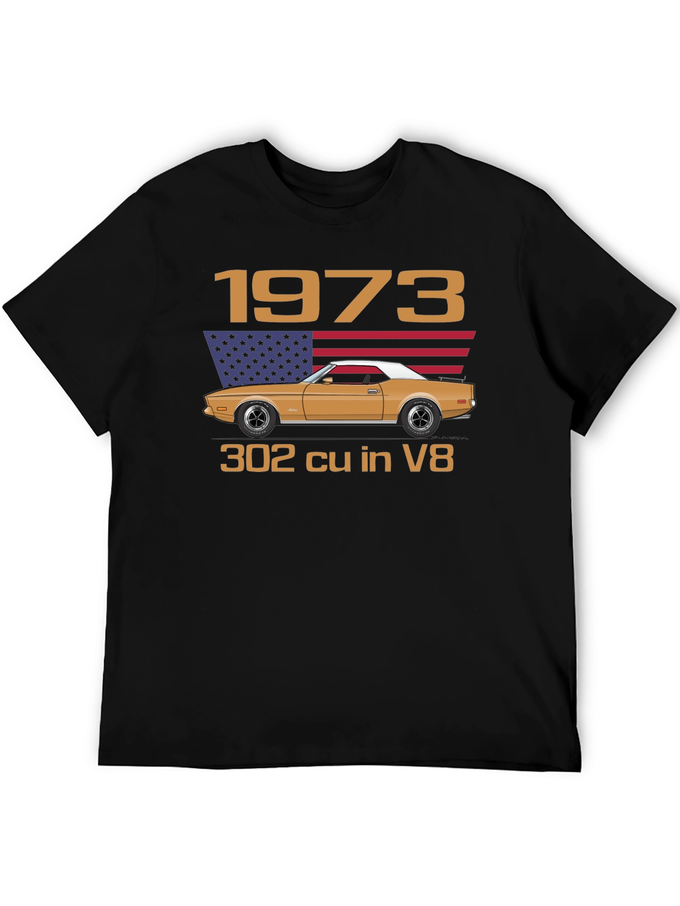 1973 Car Graphic Tee - Classic Automotive Design