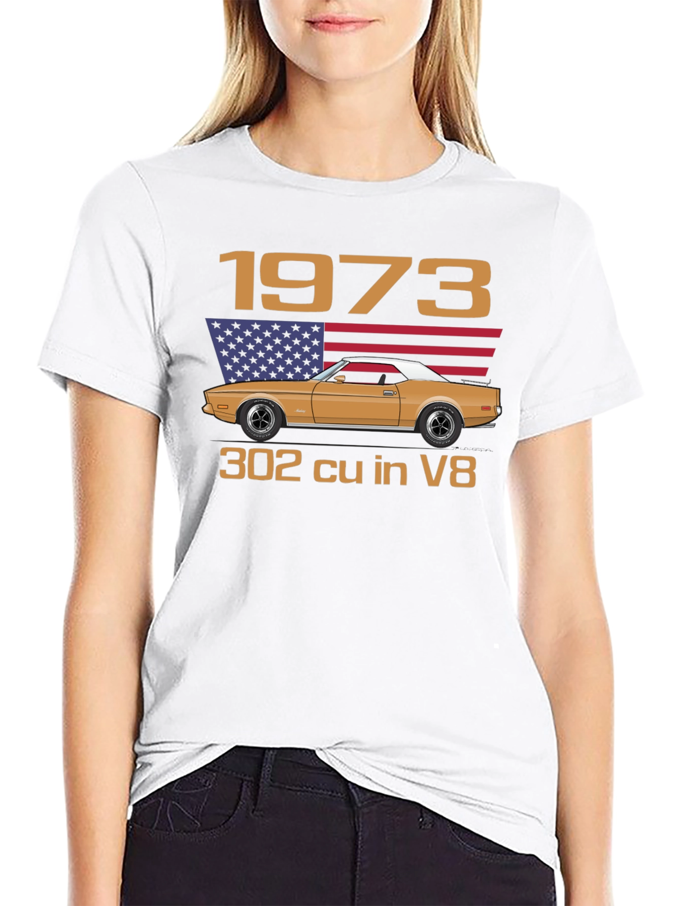 1973 Car Graphic Tee - Classic Automotive Design