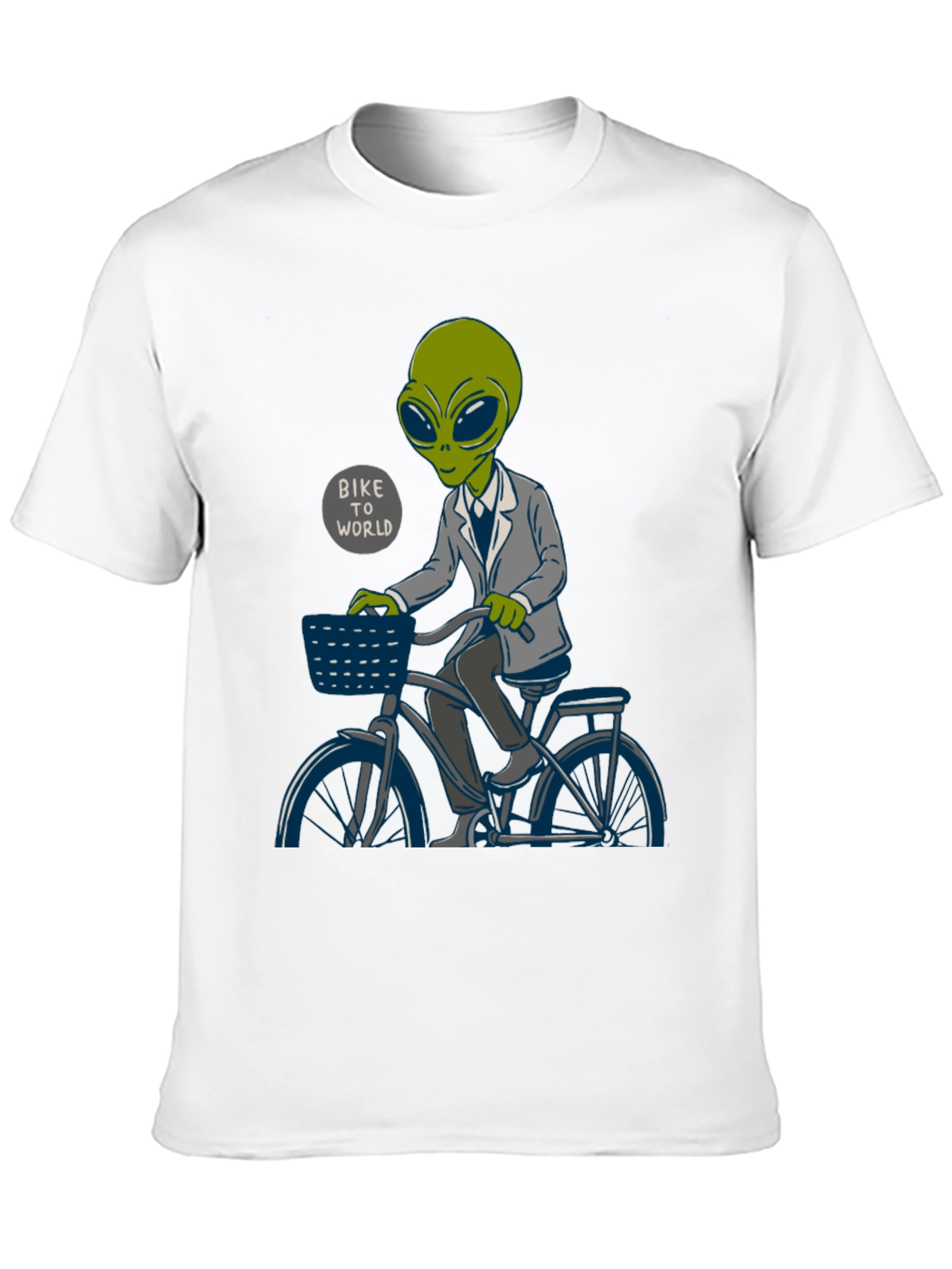 Alien on Bike T-Shirt - Bike To World