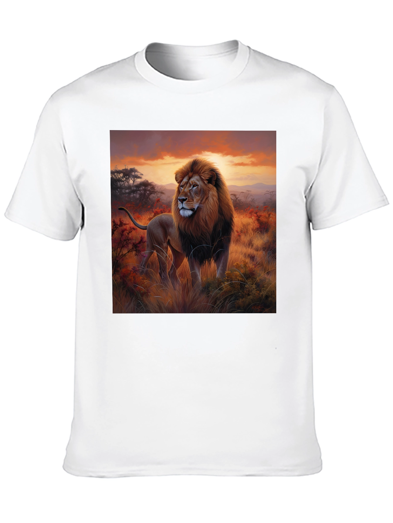Lion King Graphic Tee - Majestic Animal Print Shirt