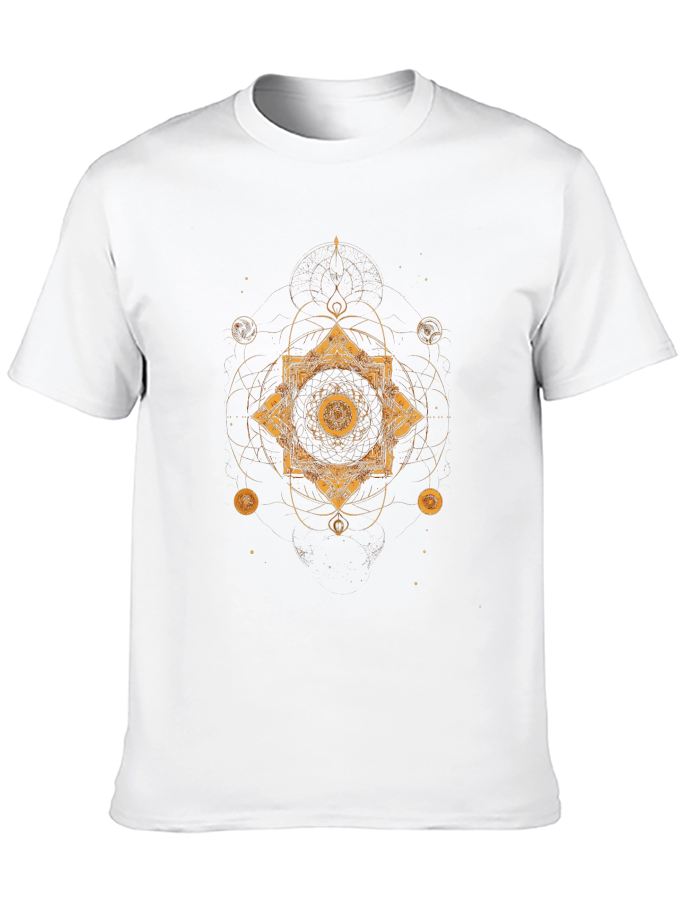 Geometric Gold Print Black T-Shirt