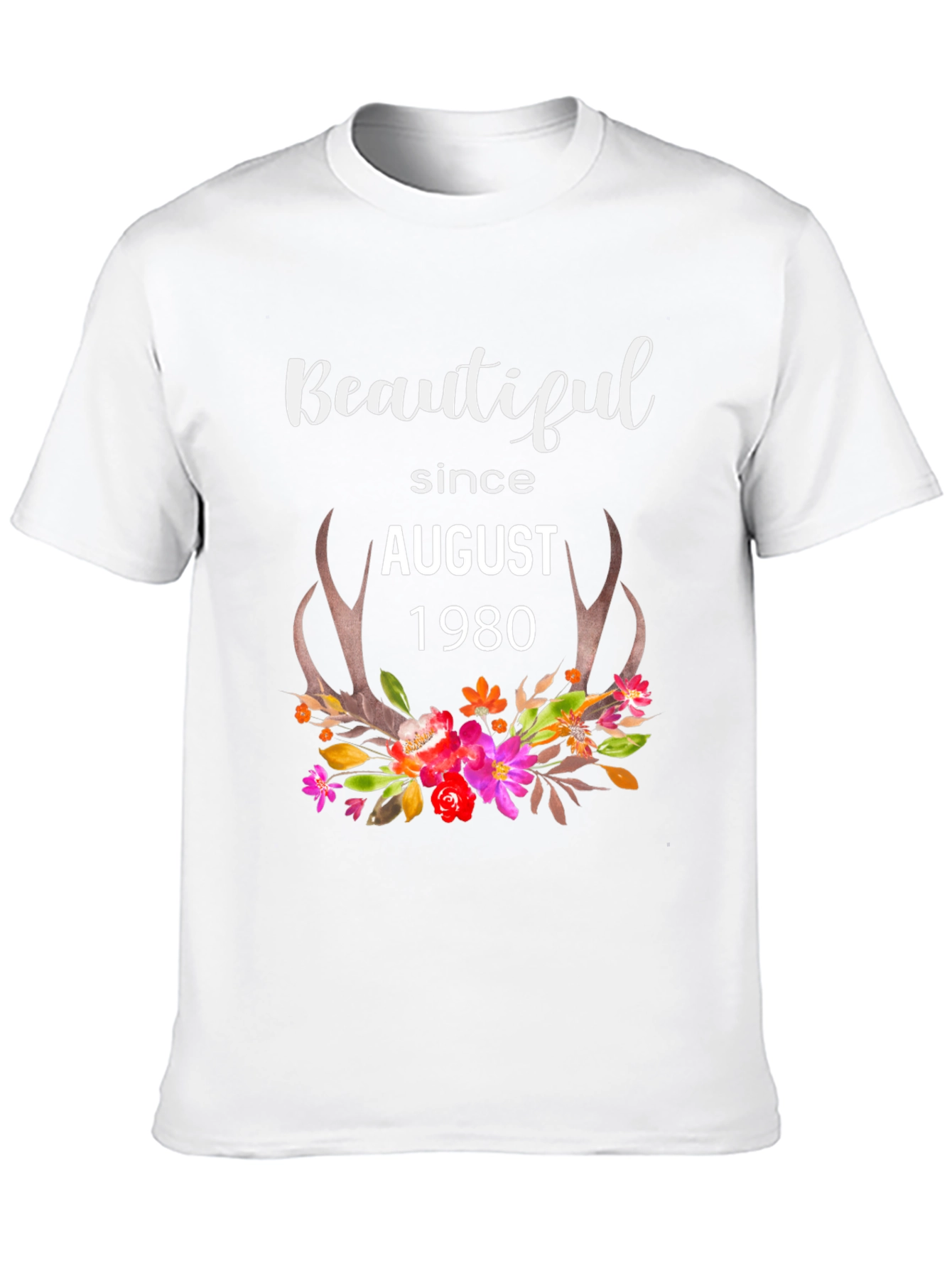 Beautiful Since August 1980 Floral T-Shirt
