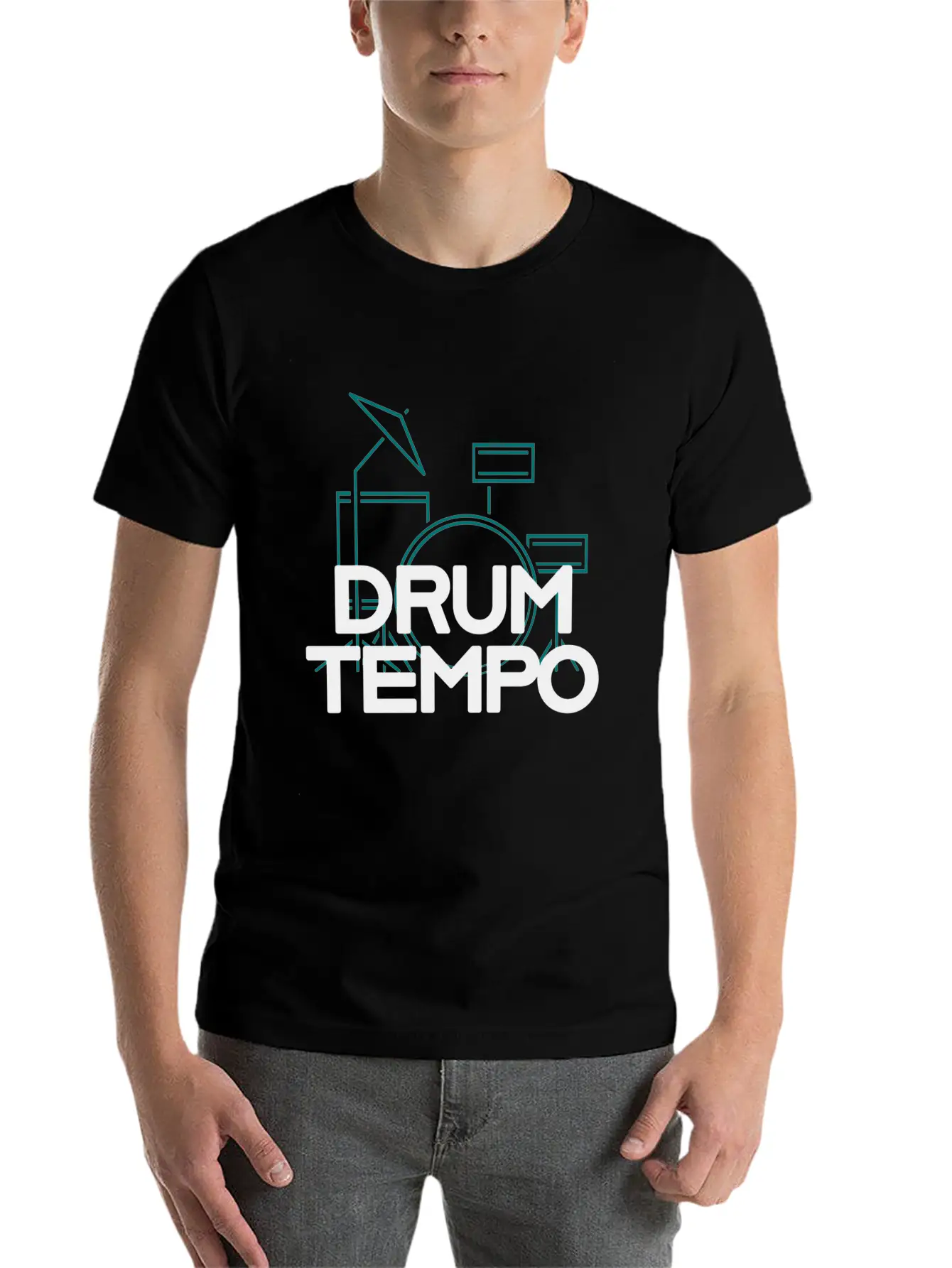 "DRUM TEMPO" Performance Design T-shirt Comfortable Minimalist Graphic Tee – Summer Style Essential