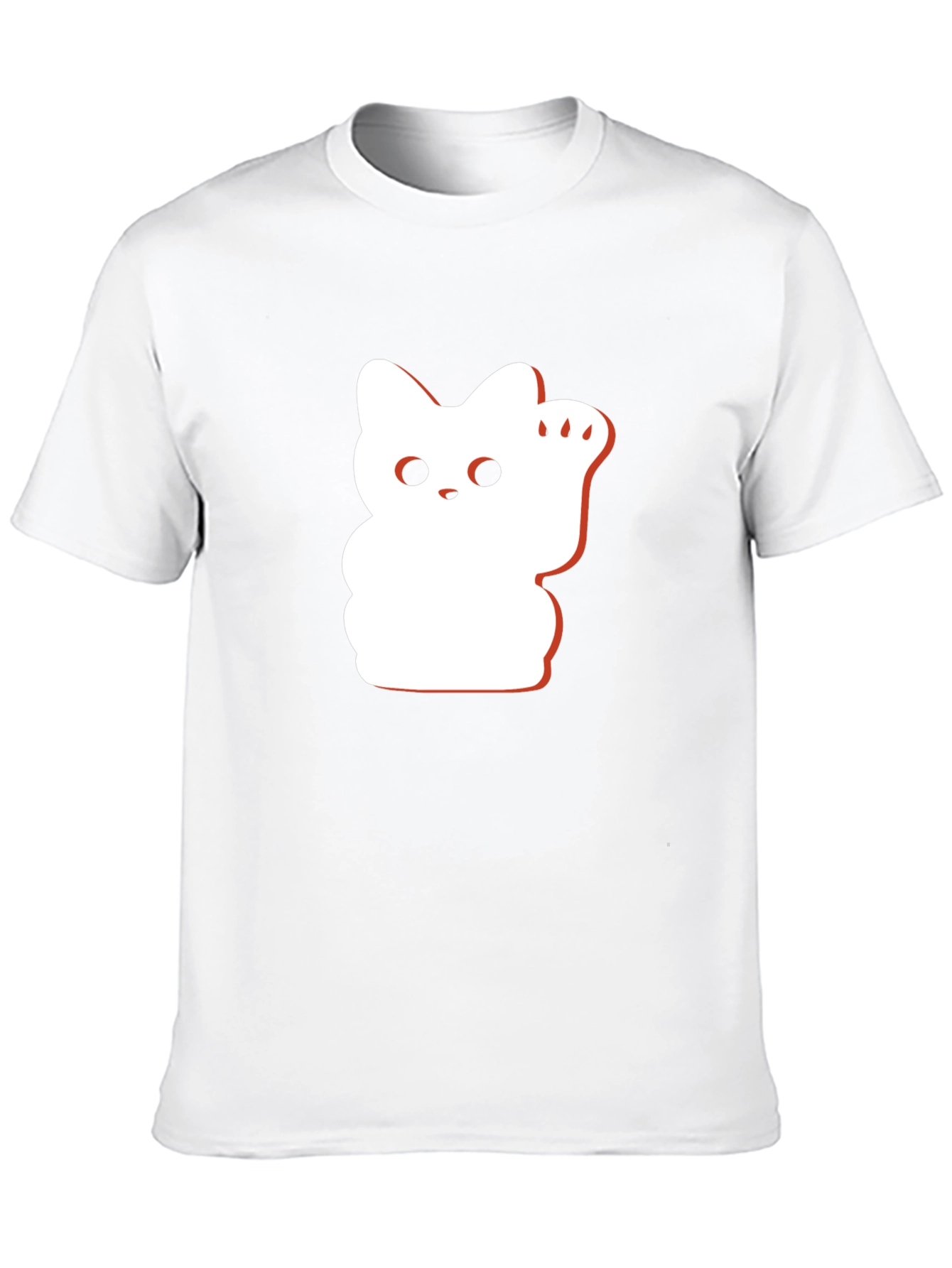Lucky Cat Graphic Tee - Black Cotton Blend