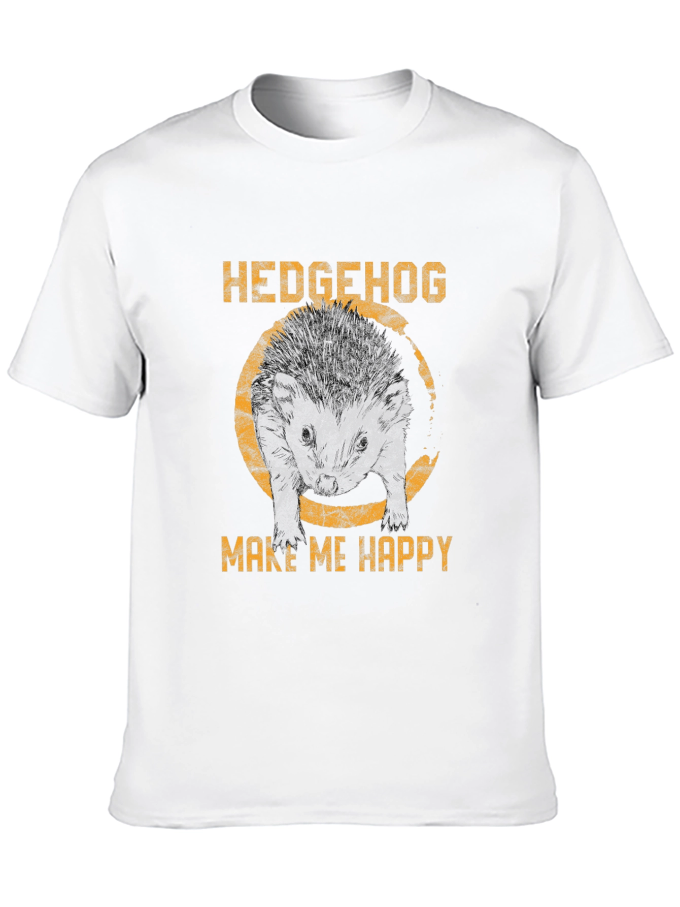 Hedgehog Make Me Happy Black T-Shirt