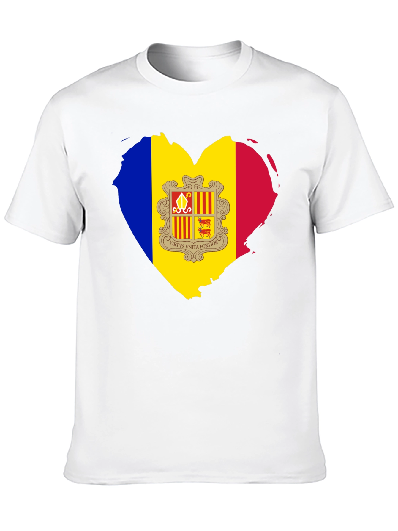 Andorra Flag Heart T-Shirt - Black Cotton Tee