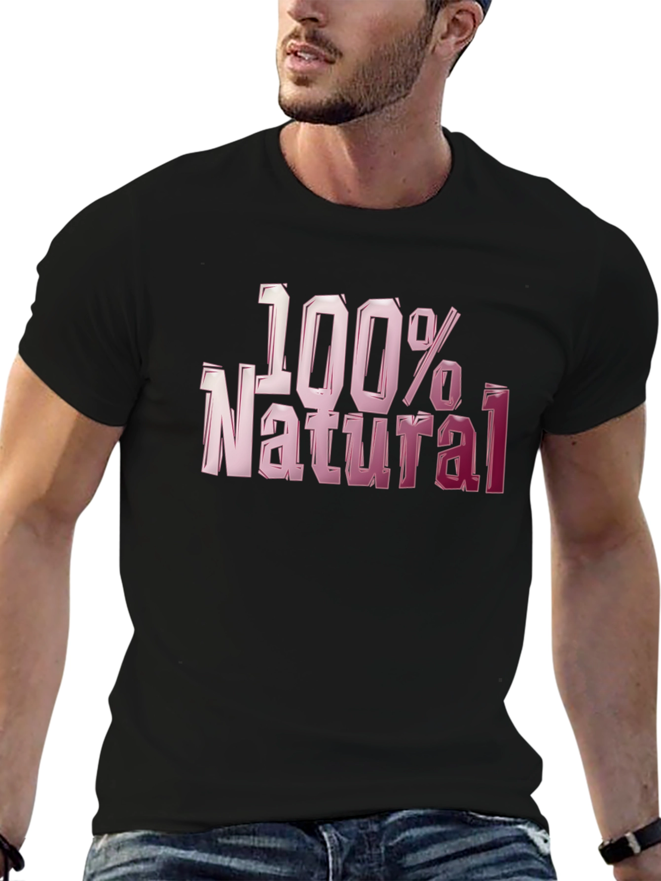 100% Natural Graphic T-Shirt - Bold Style