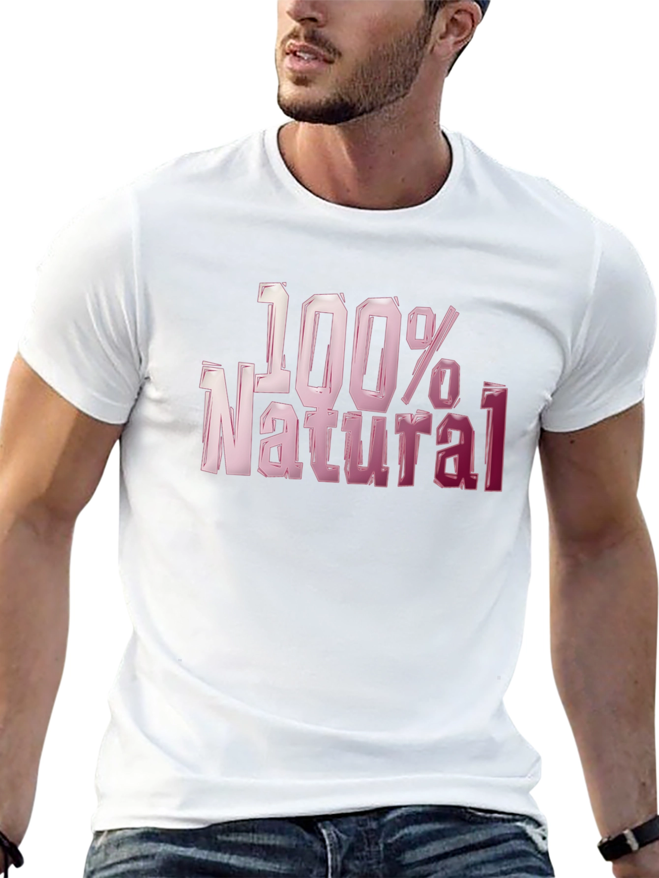 100% Natural Graphic T-Shirt - Bold Style