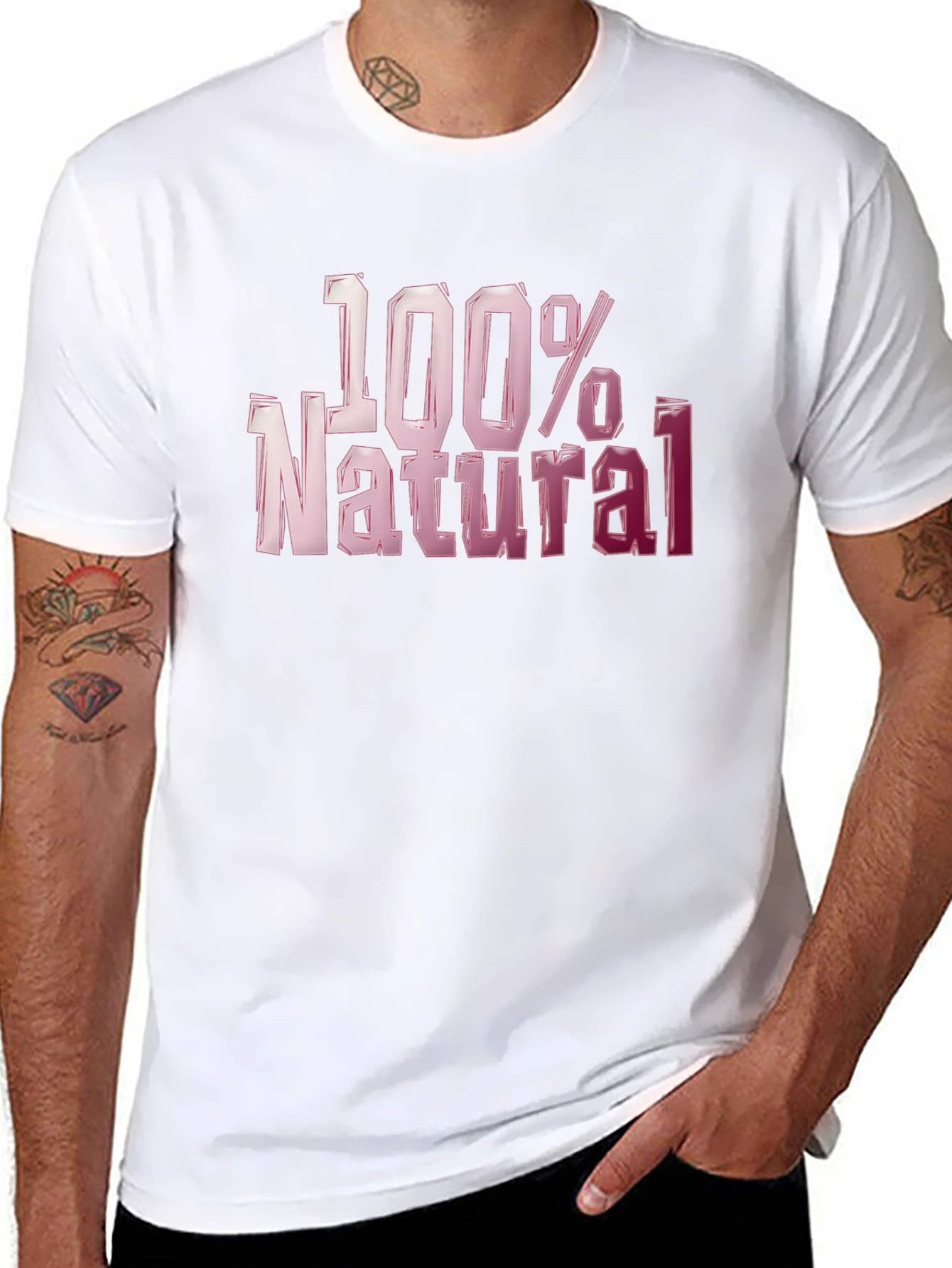 100% Natural Graphic T-Shirt - Bold Style