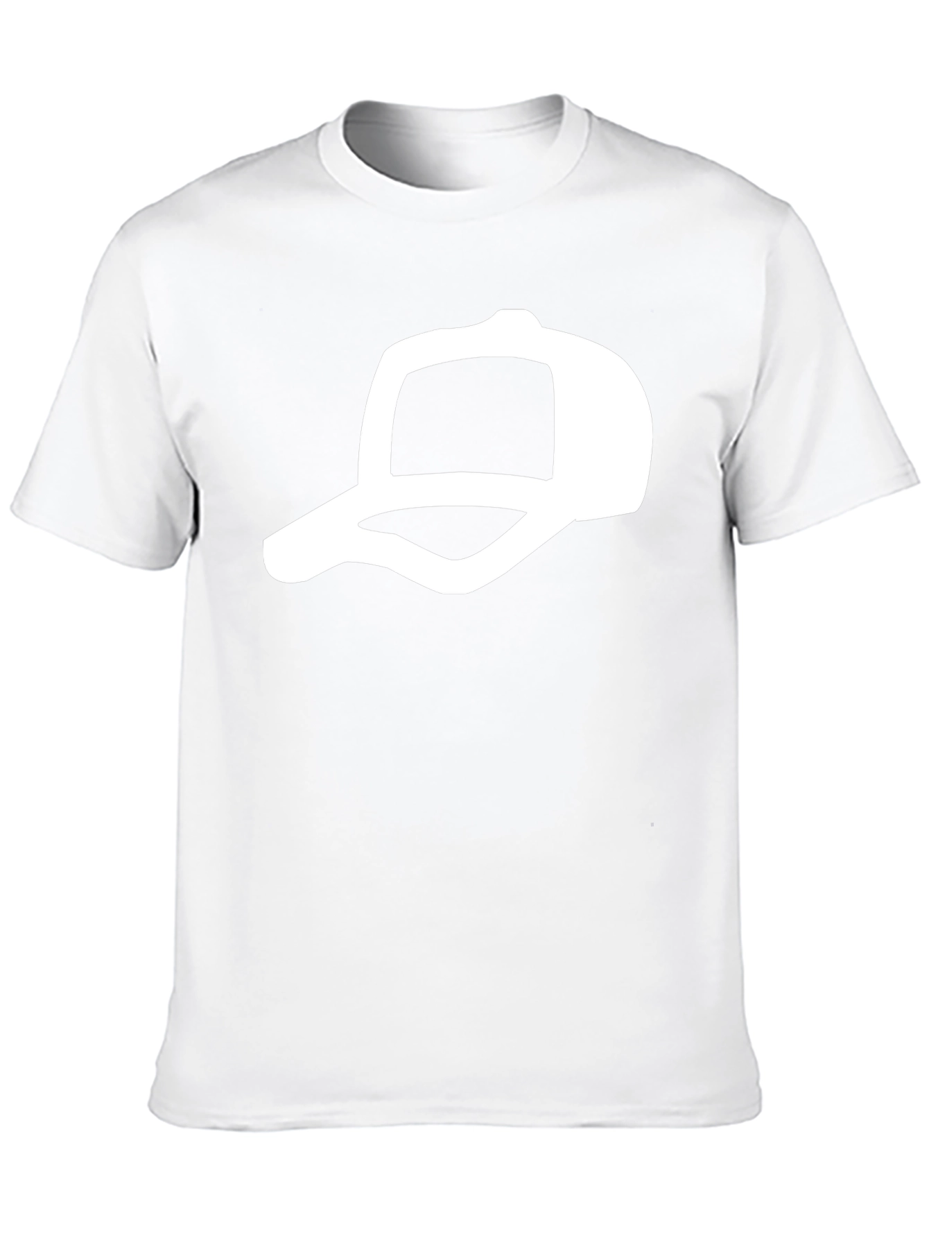Black T-Shirt with White Cap Design