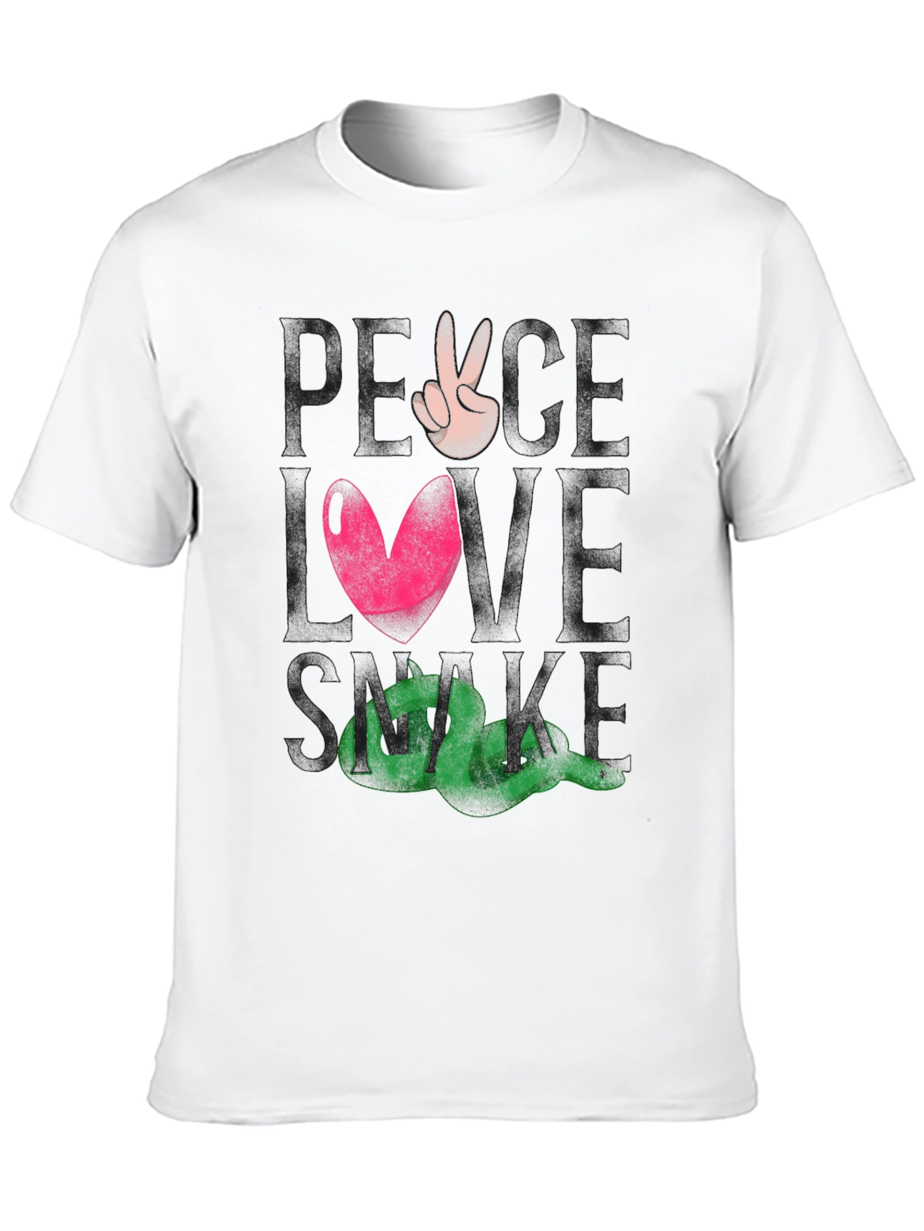 Peace Love Snake Tee - Black Graphic T-Shirt