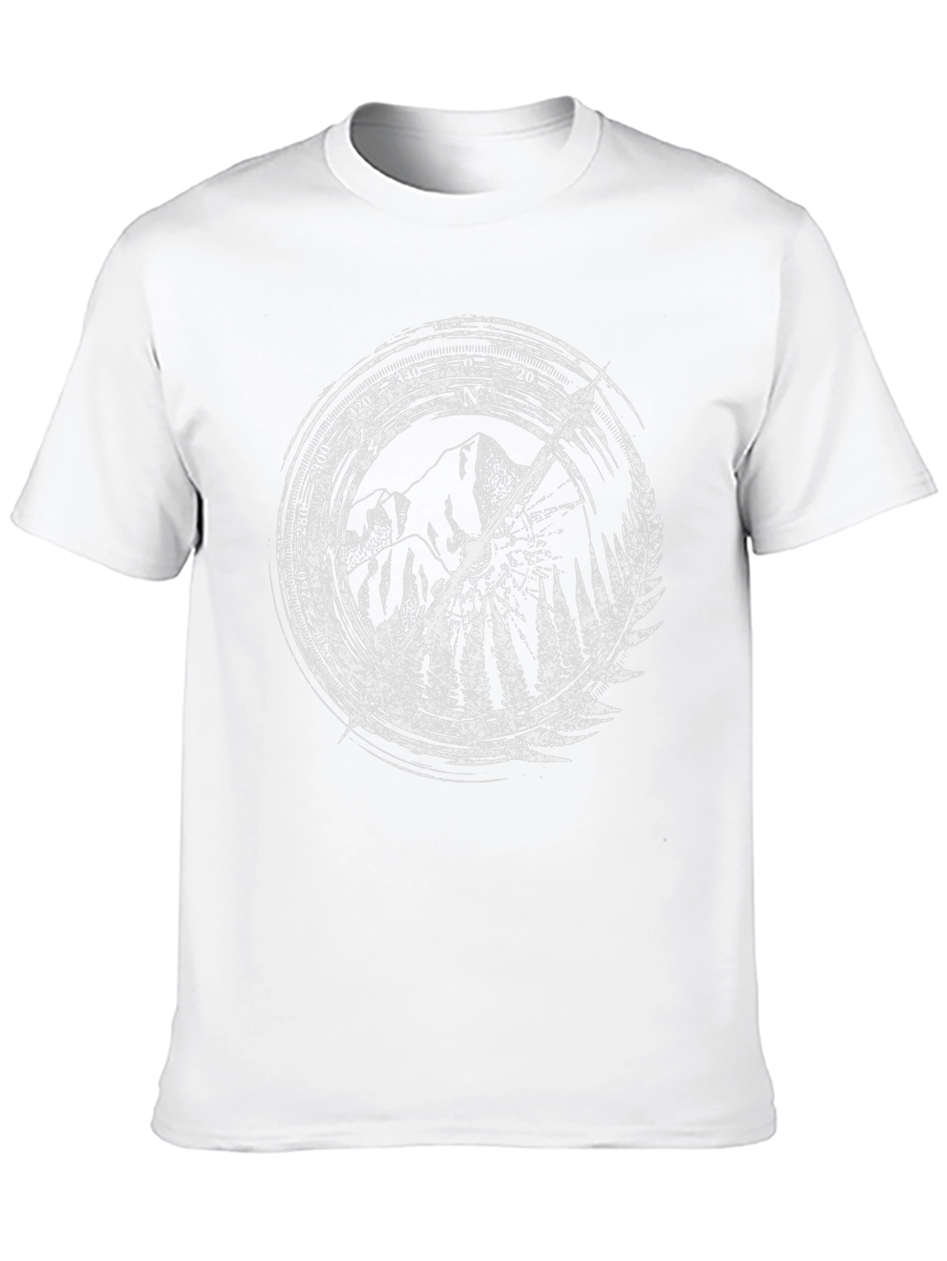 Mountain Compass Graphic Tee - Black Cotton Comfort