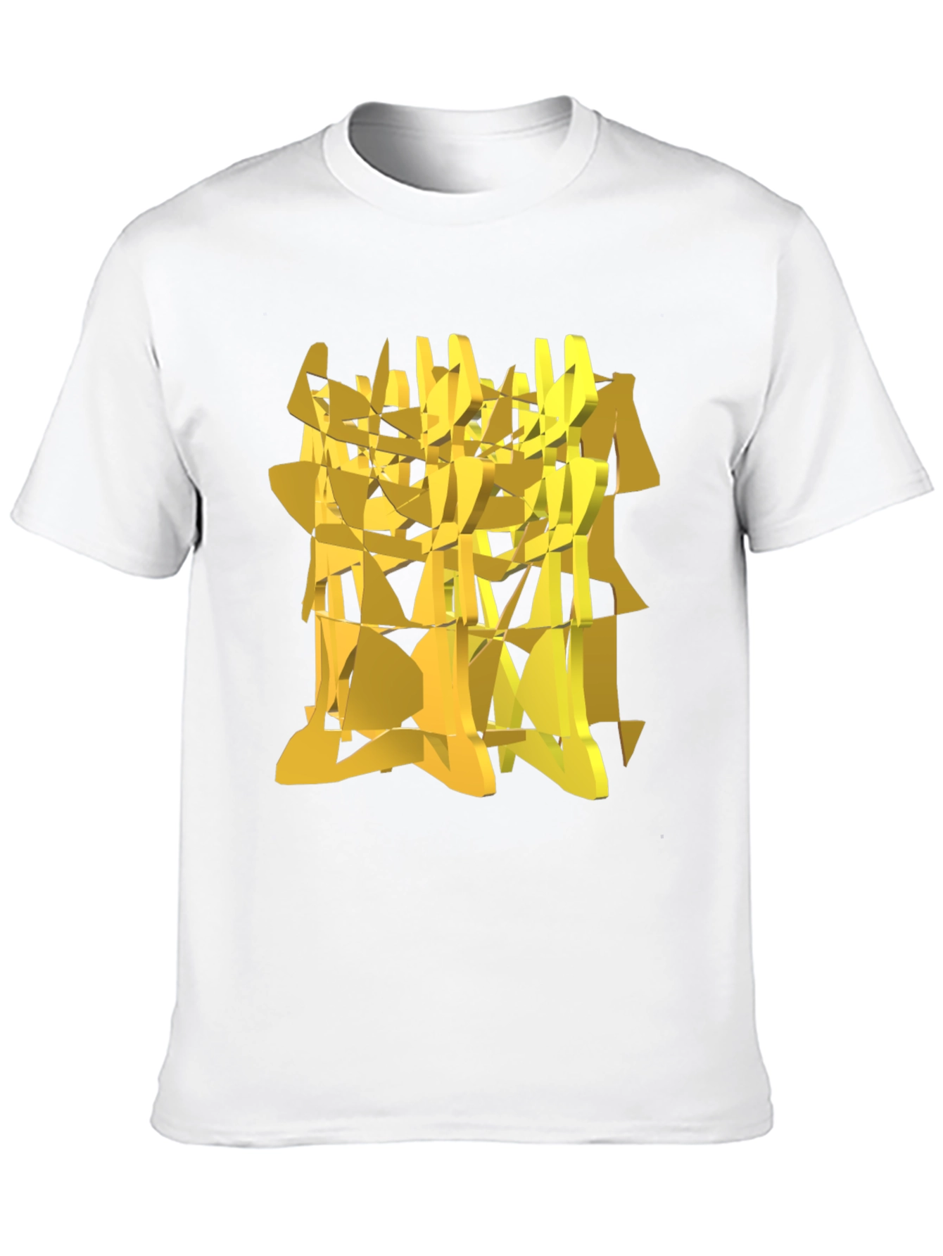 Abstract Geometric Gold Design Black T-Shirt