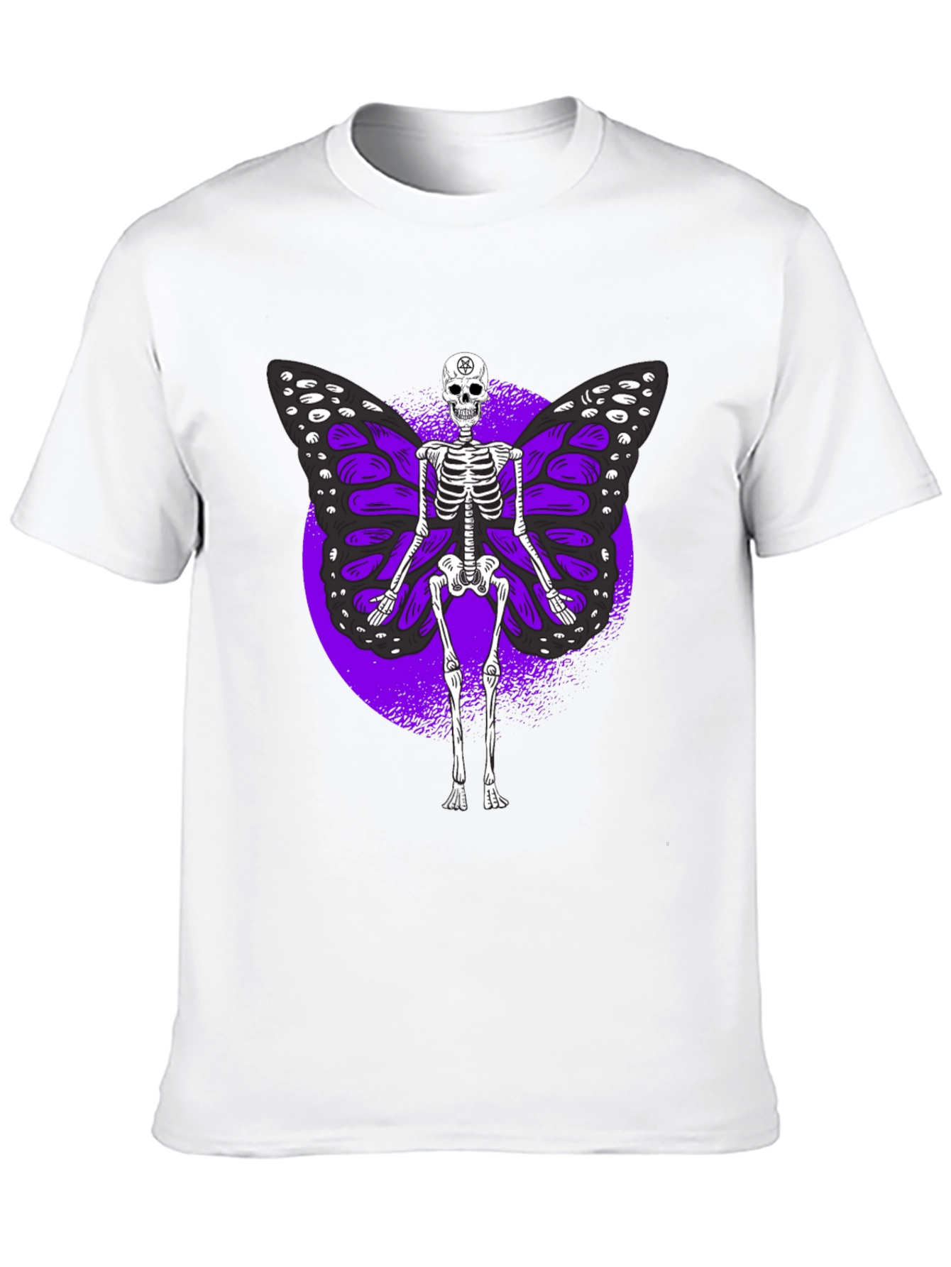 Skeleton Butterfly Graphic Tee - Gothic Style Shirt