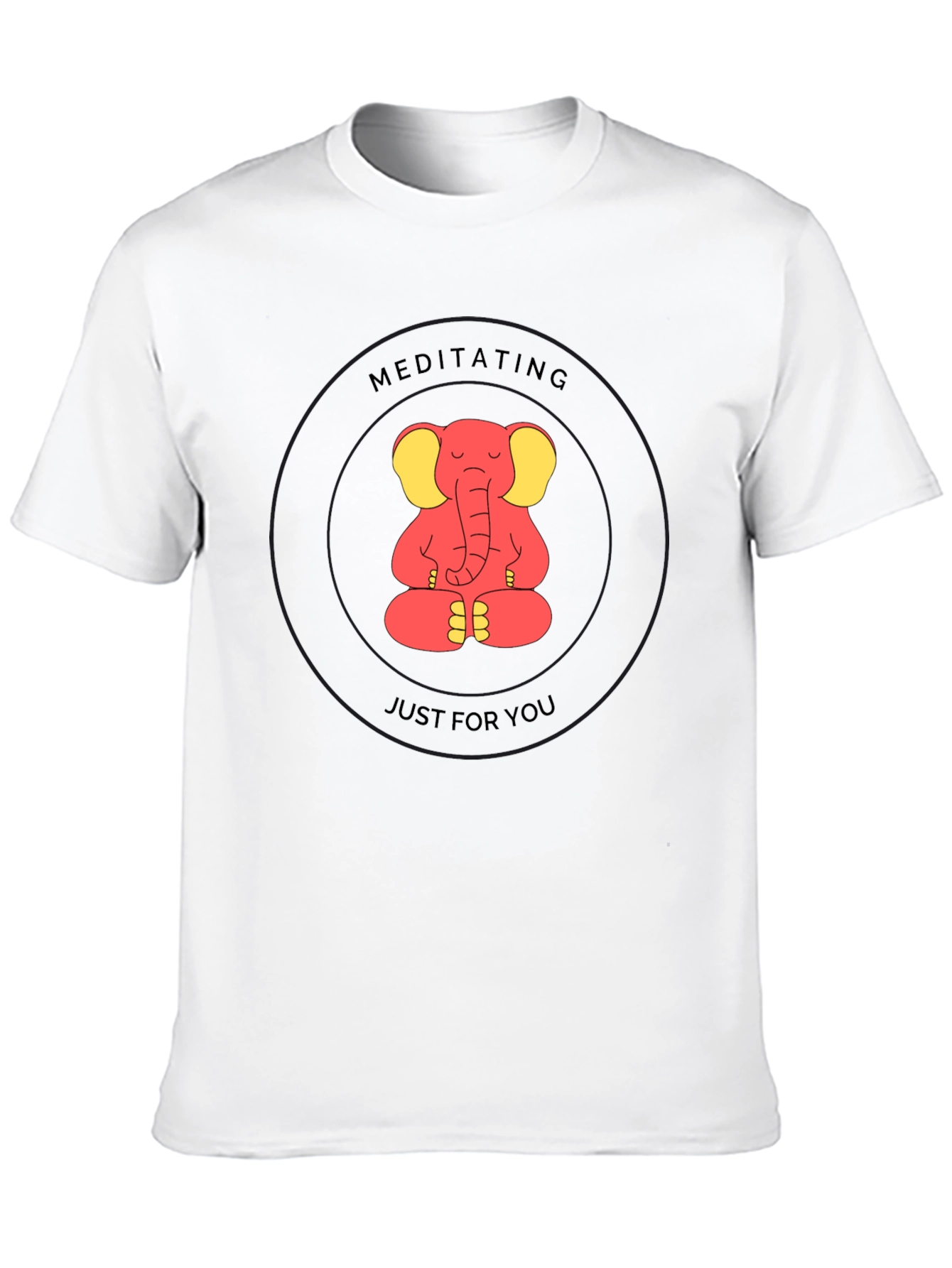 Meditating Elephant Black T-Shirt
