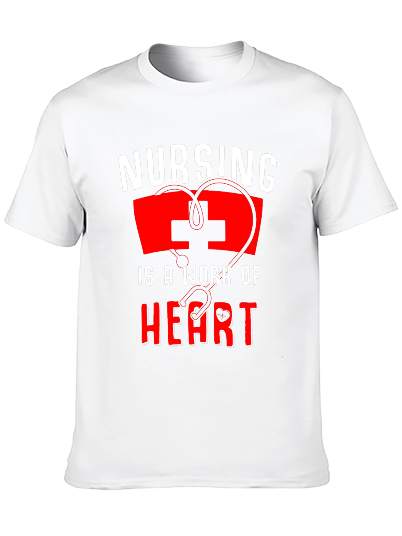 Nursing Is A Work Of Heart Graphic Tee