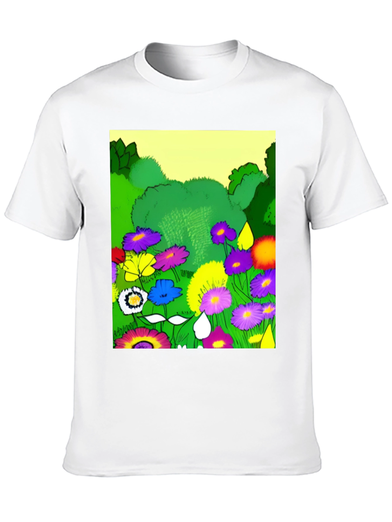 Vibrant Floral Garden Graphic T-Shirt