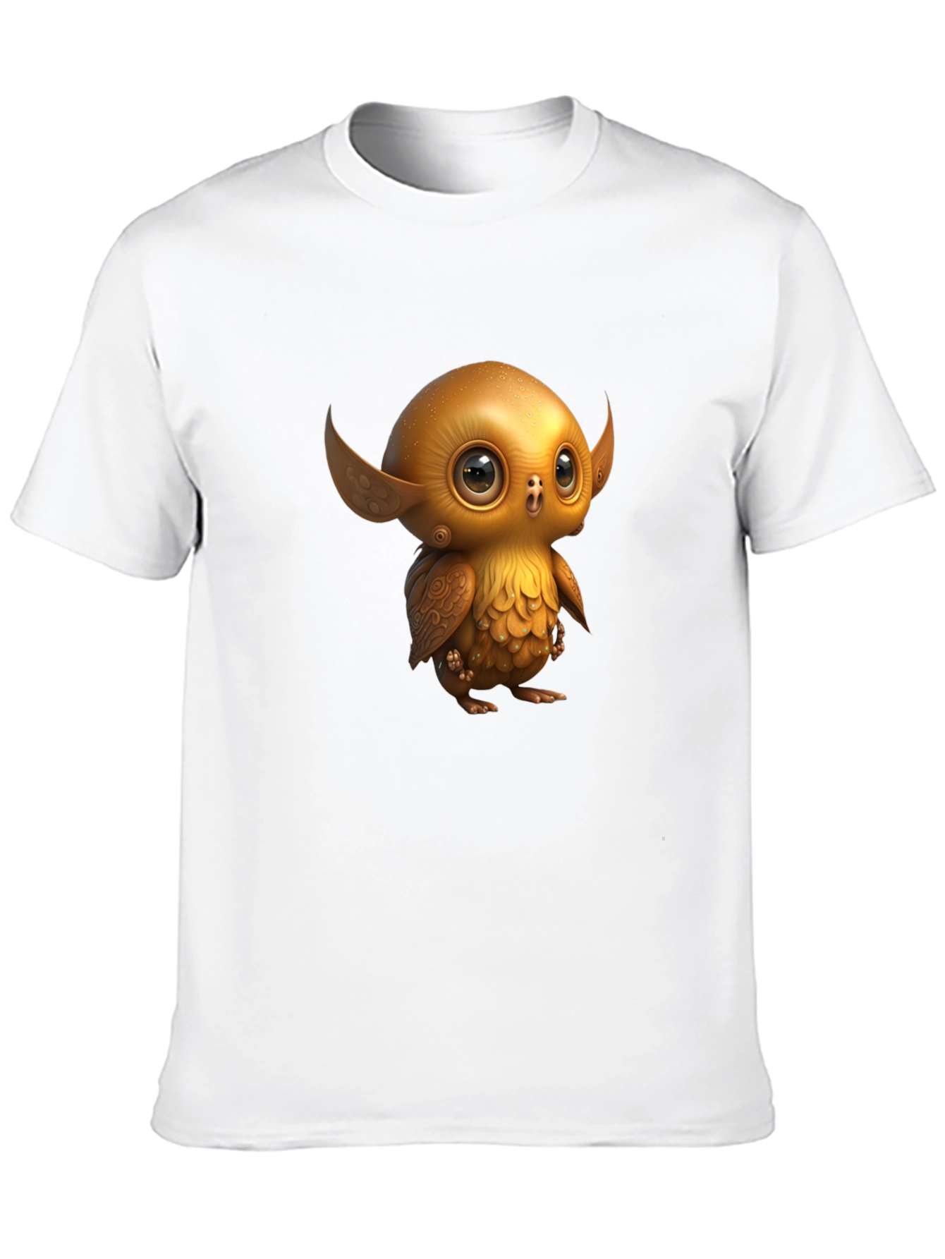 Cute Golden Owl Creature Graphic Tee