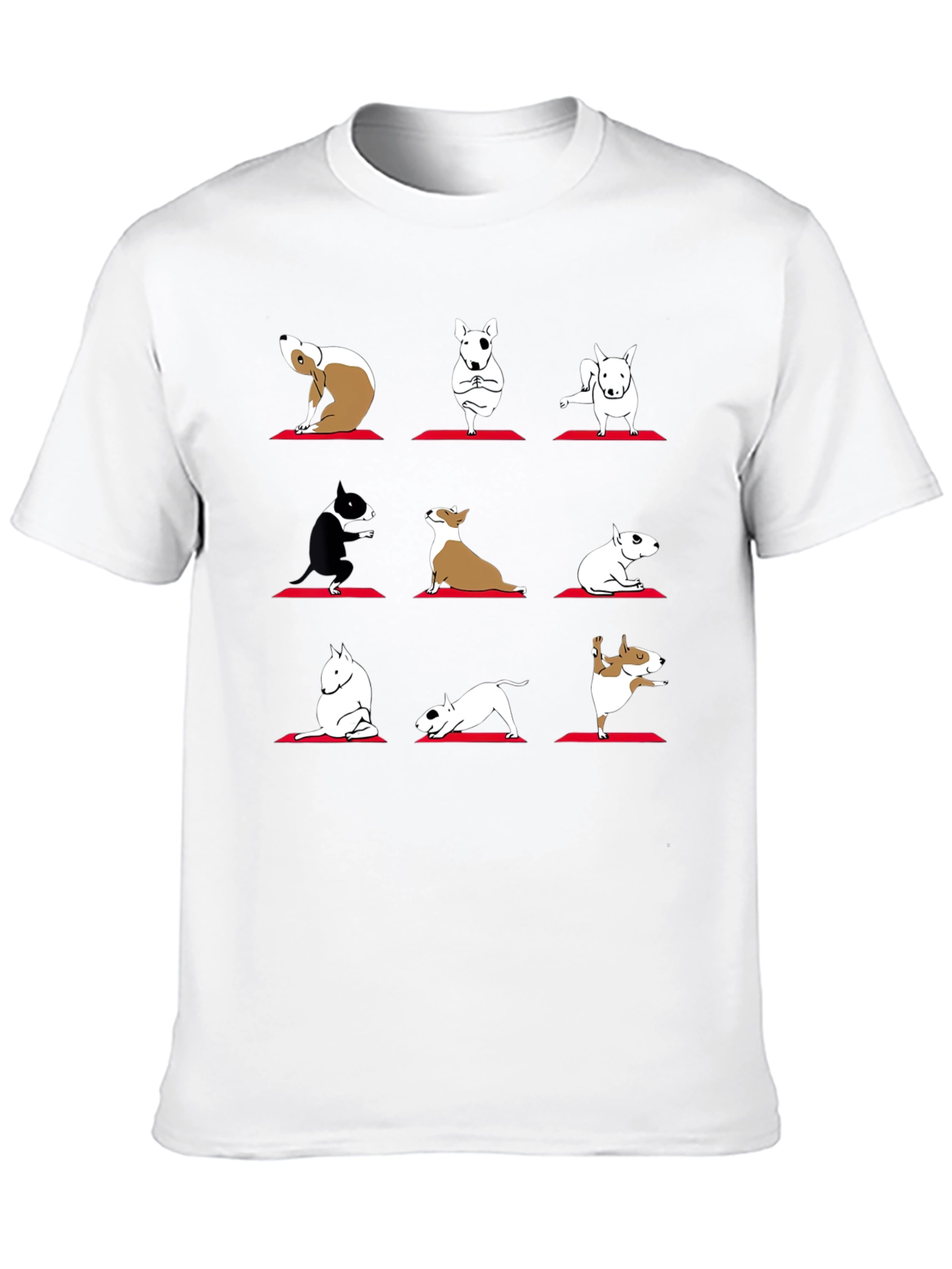 Yoga Dogs Graphic Tee - Bull Terrier Poses T-Shirt