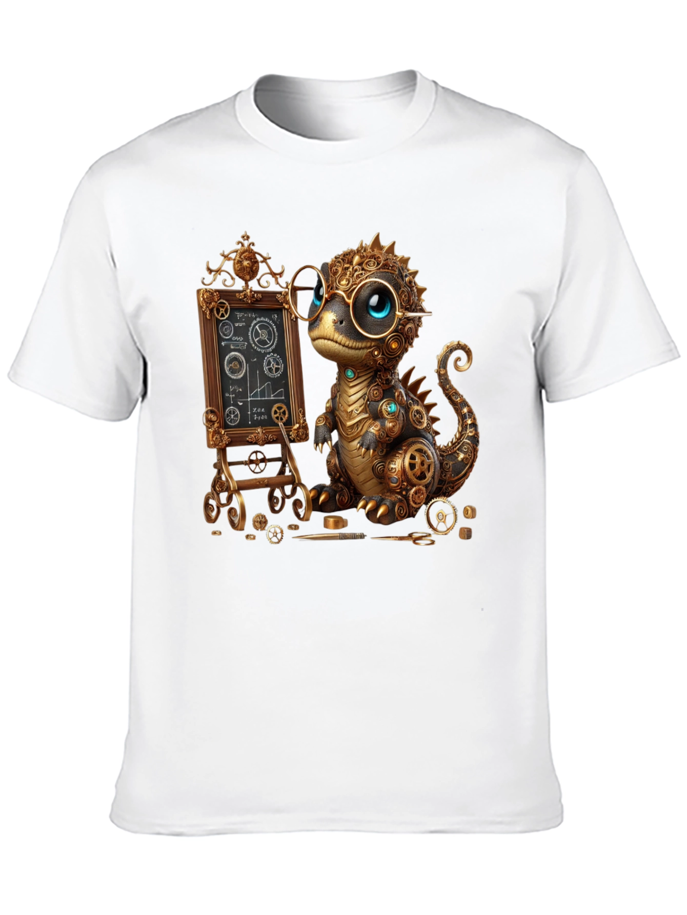 Steampunk Dinosaur Teacher Graphic T-Shirt
