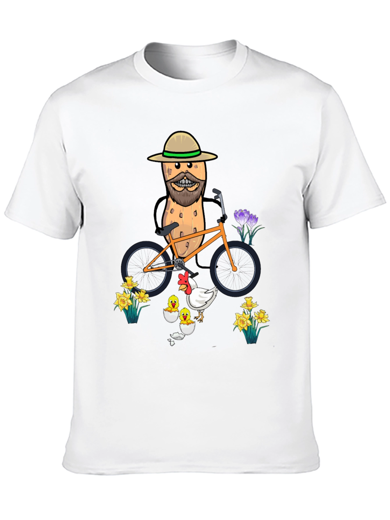 Humorous Peanut Biker T-Shirt - Quirky Graphic Tee