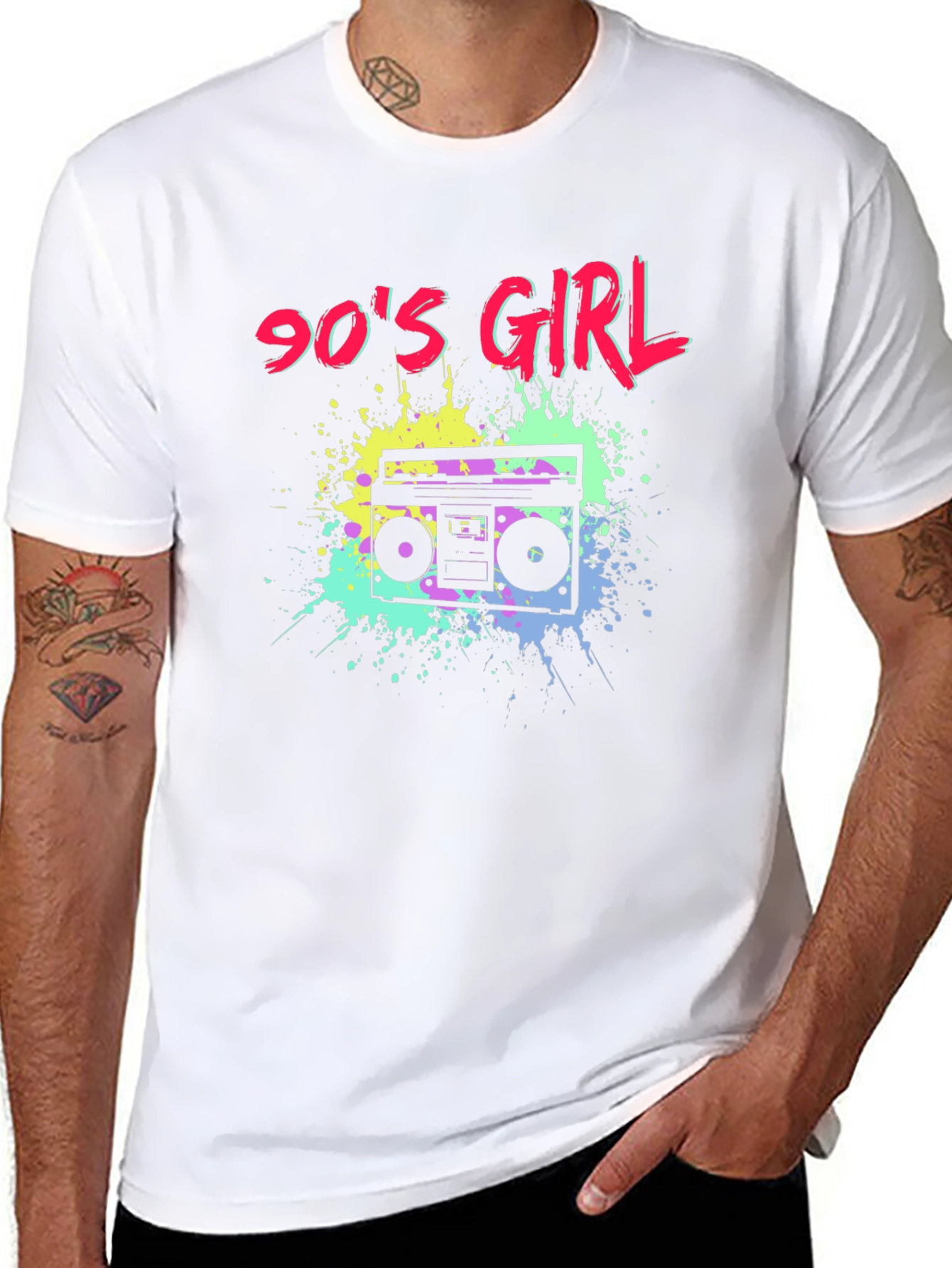 90s Girl Boombox Graphic T-Shirt