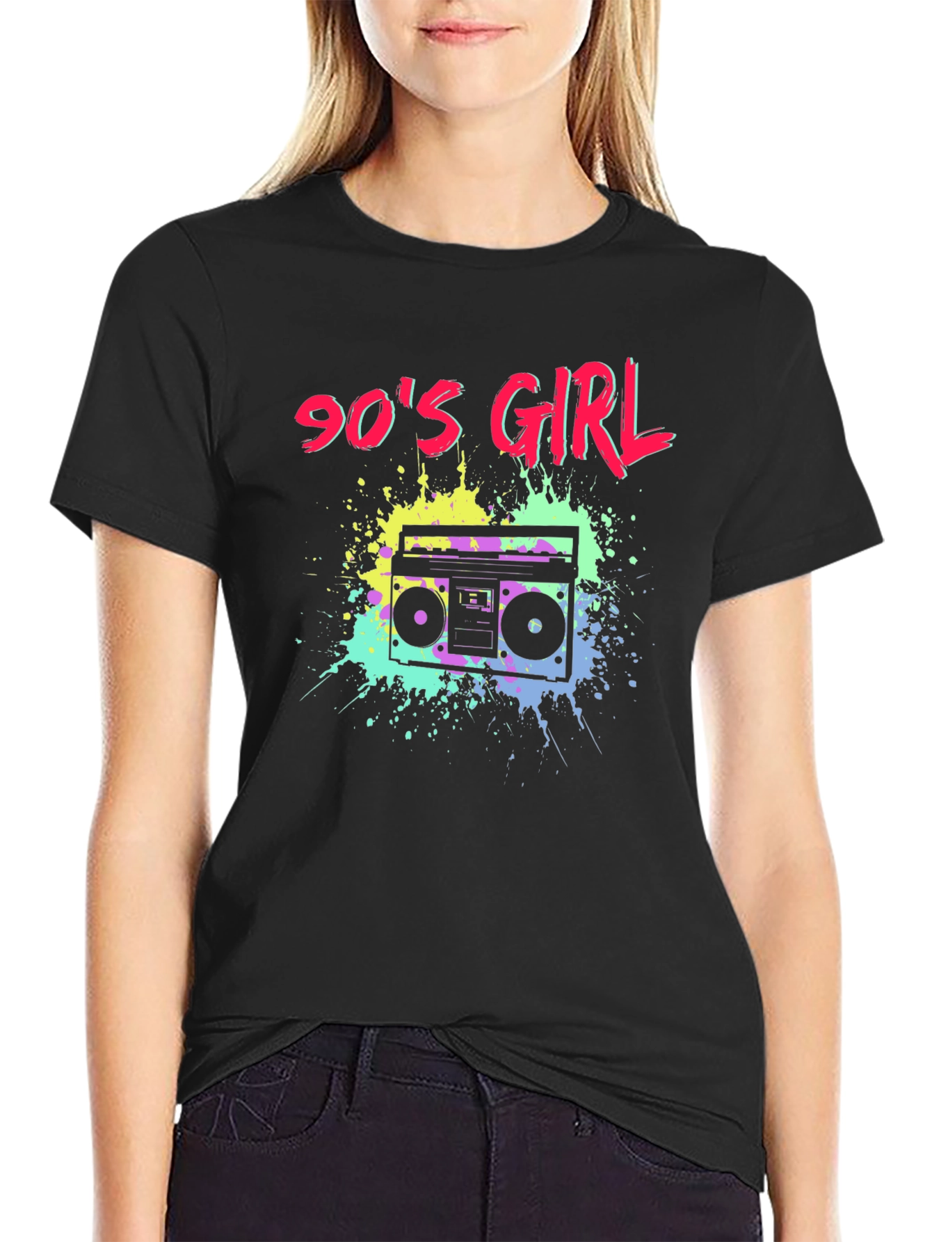 90s Girl Boombox Graphic T-Shirt