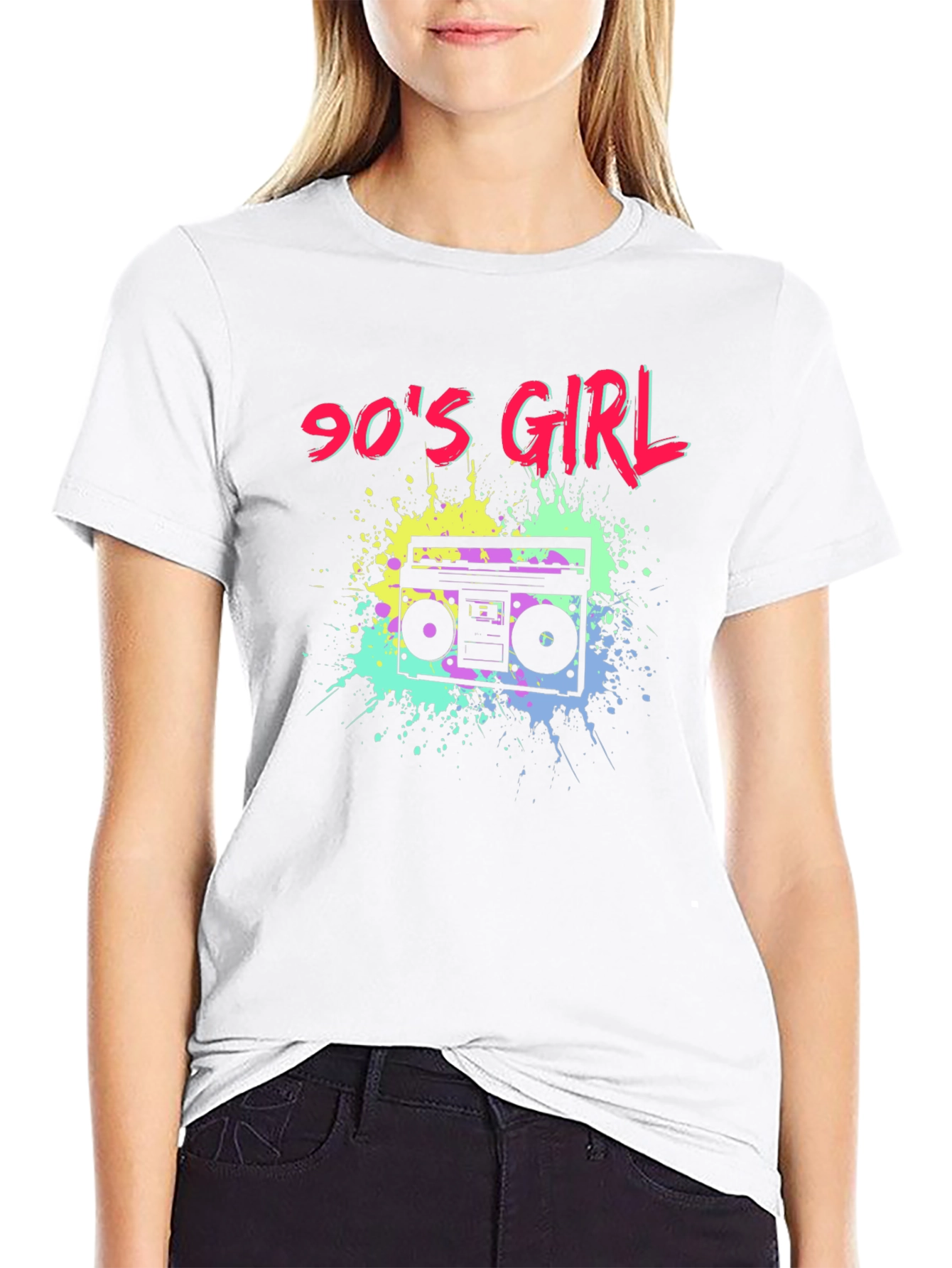 90s Girl Boombox Graphic T-Shirt