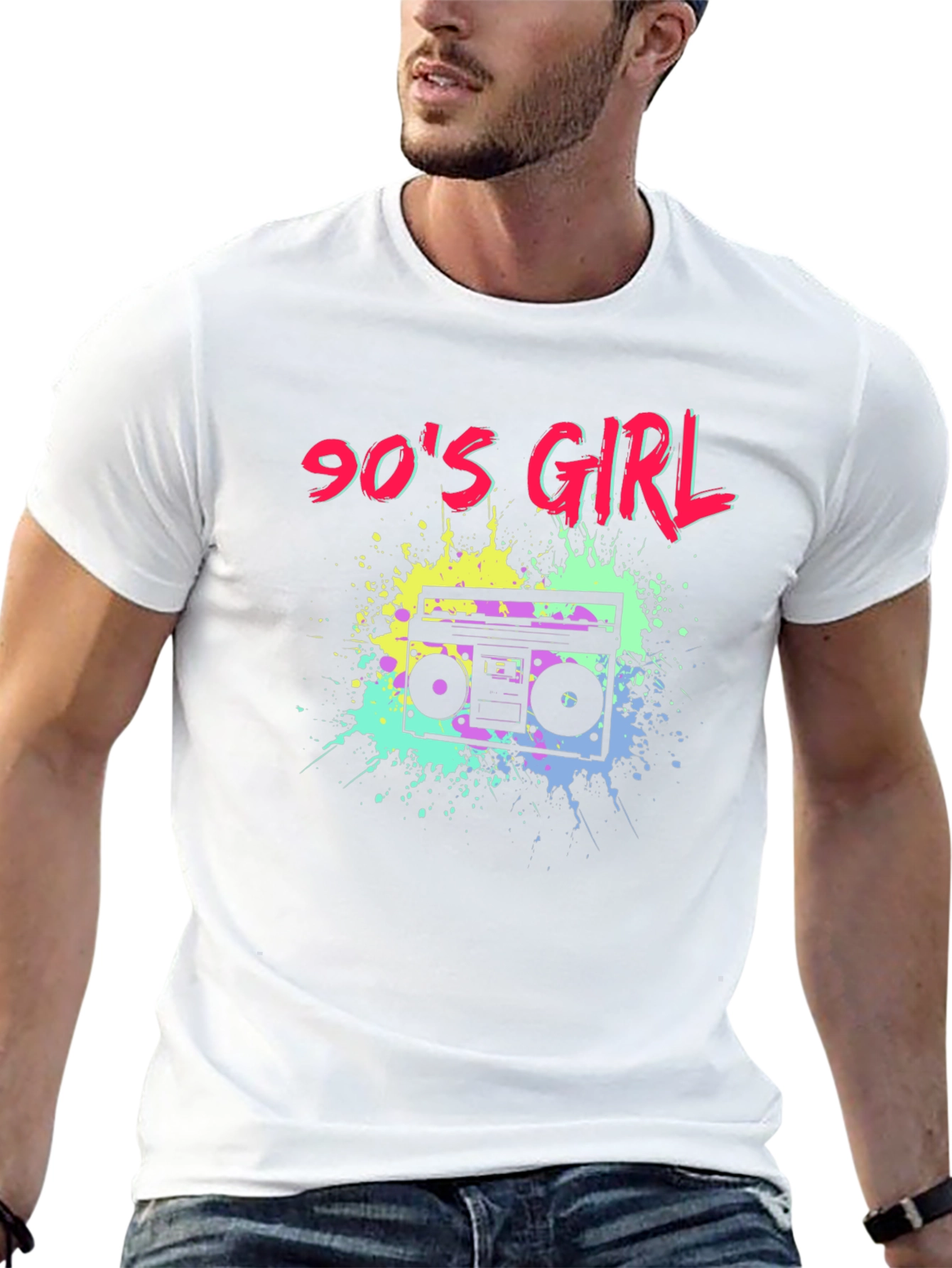 90s Girl Boombox Graphic T-Shirt