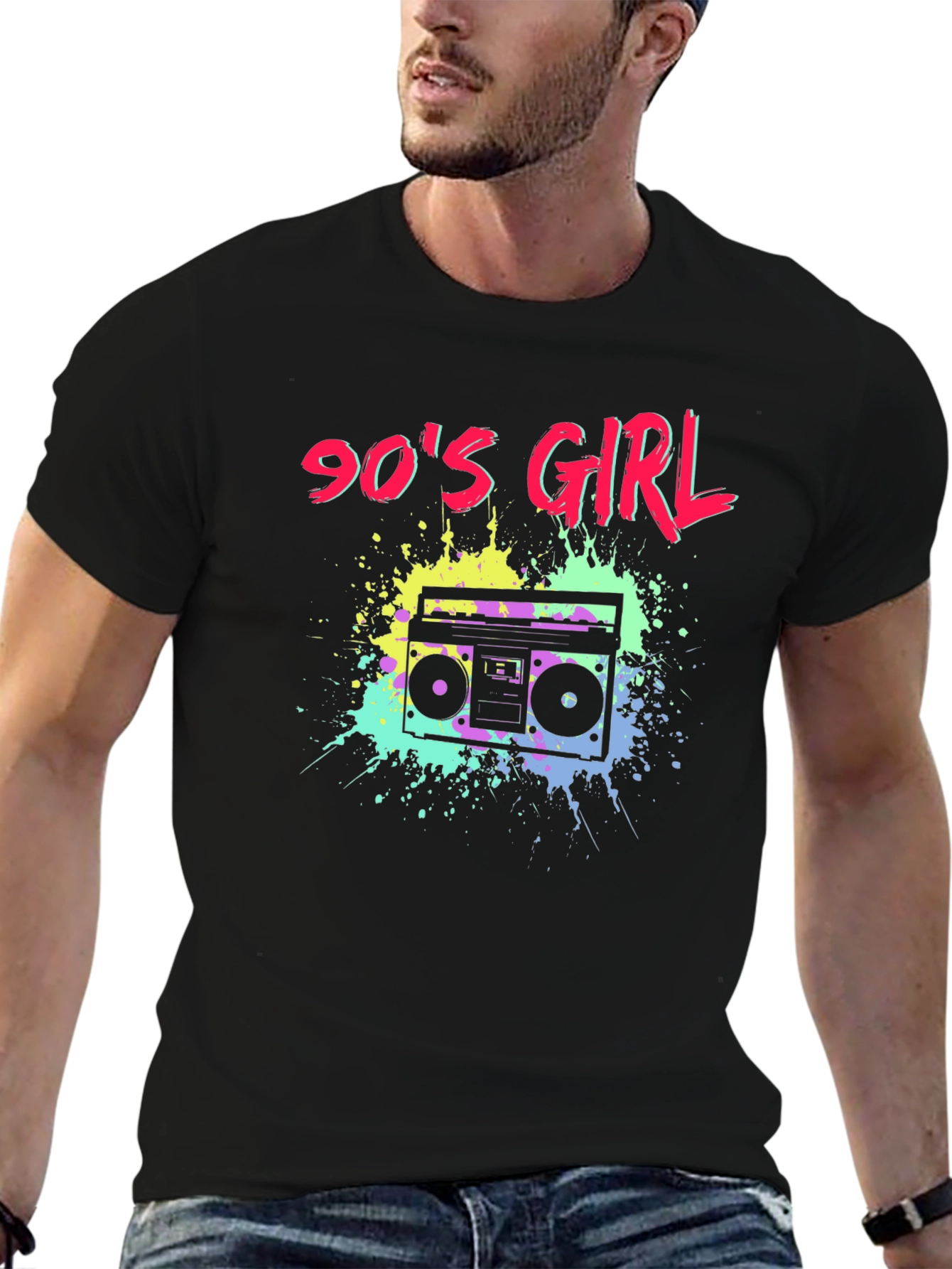 90s Girl Boombox Graphic T-Shirt