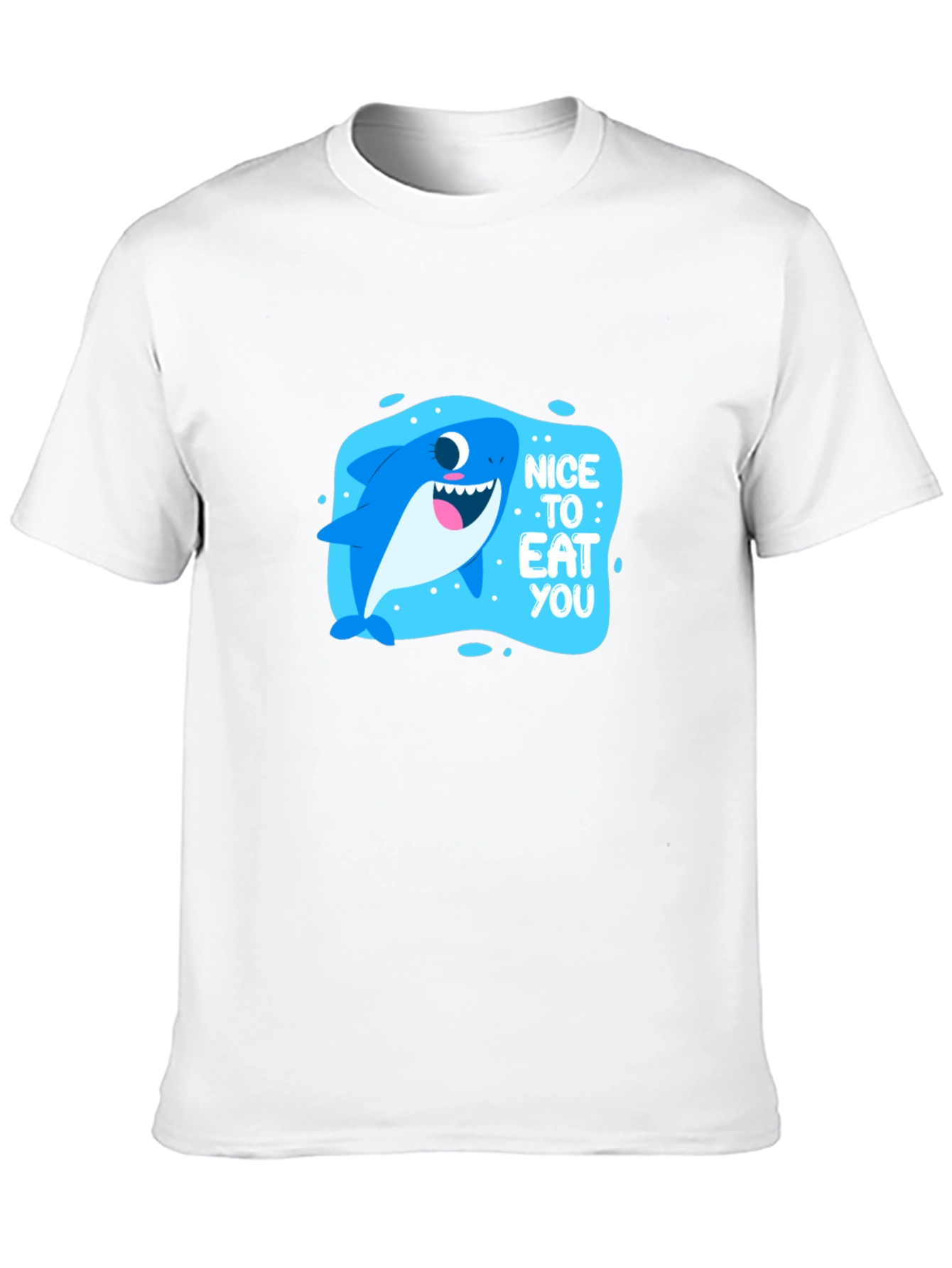 Funny Shark Nice to Eat You Black T-Shirt