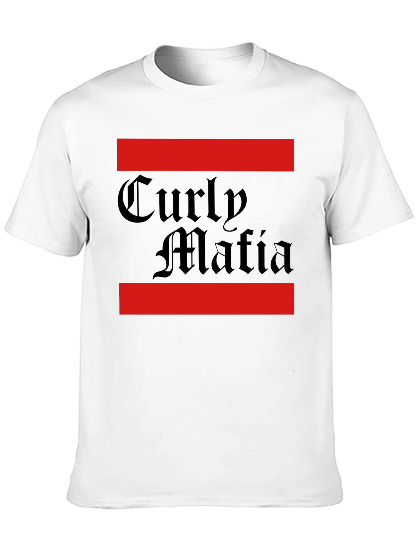 Curly Mafia Black Graphic T-Shirt - Bold Design