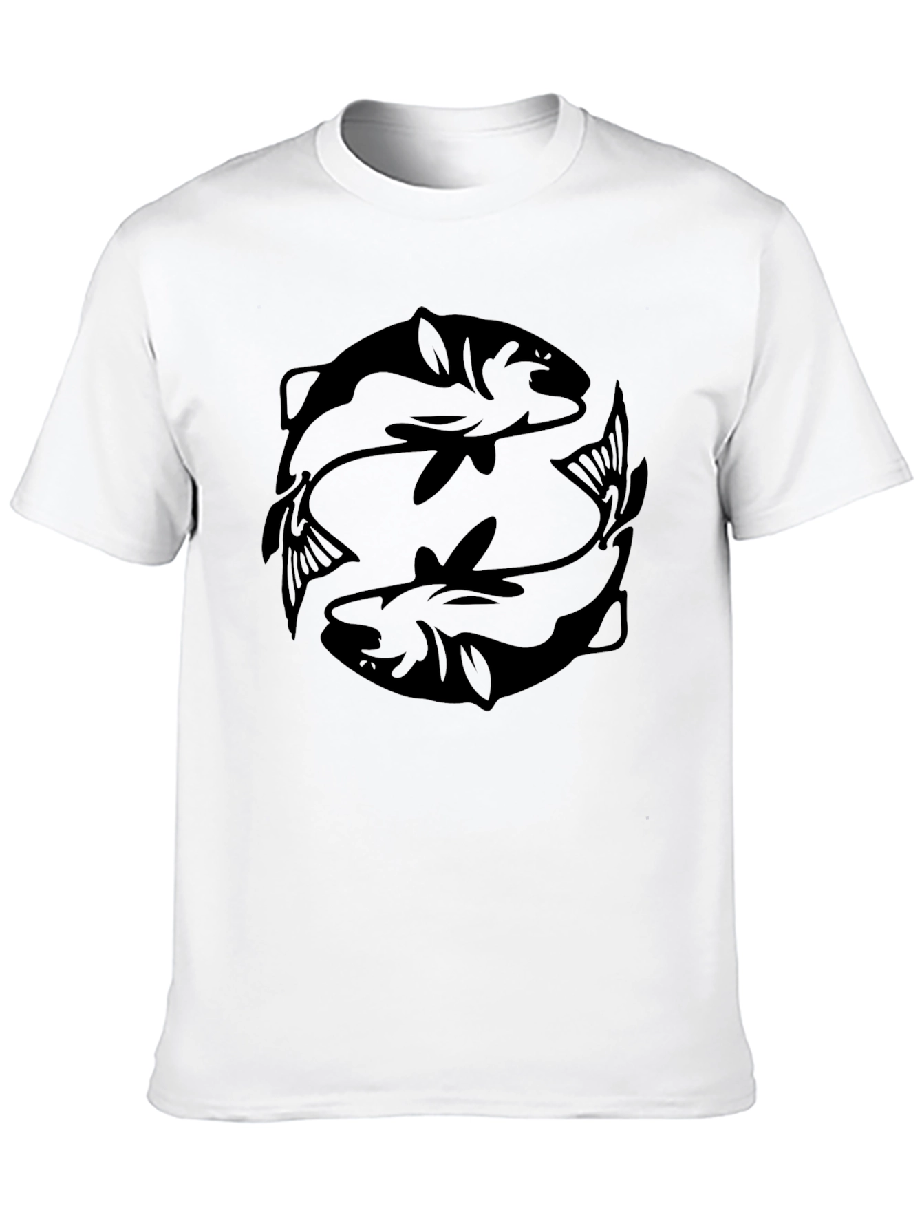 Black Pisces Graphic Tee - Zodiac Fish Design